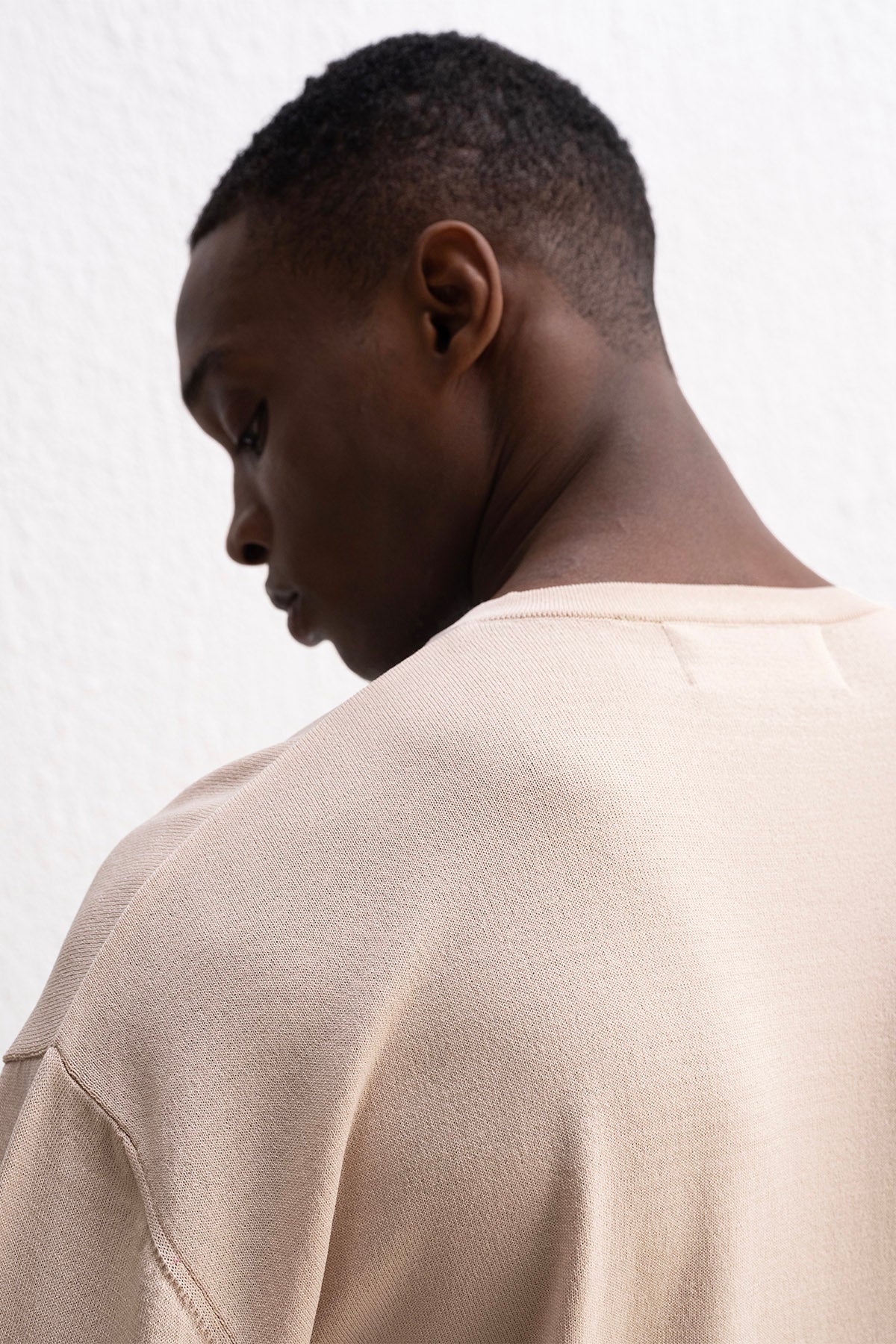 YARIM PATLI TRİKO BEJ T-SHIRT - BEJ S