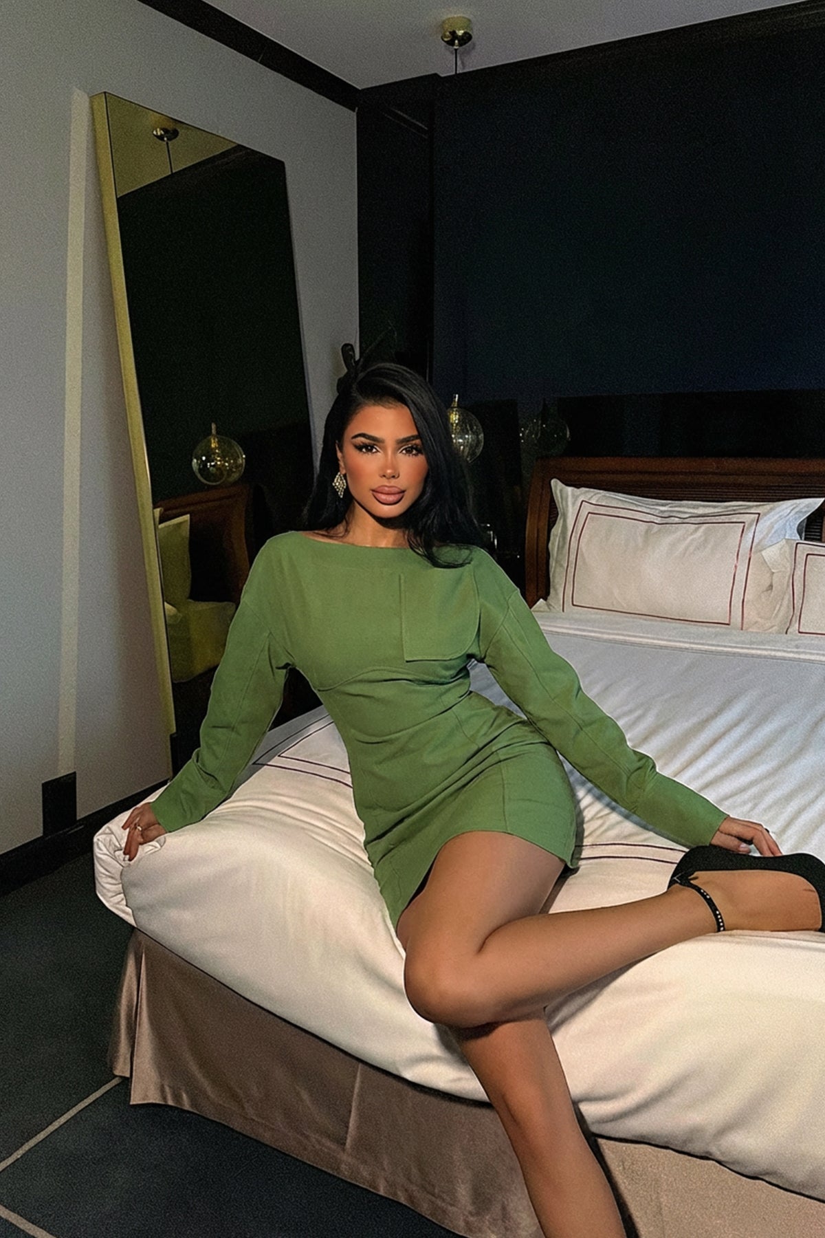 Yeşil Micah Mini Elbise ATE-2057