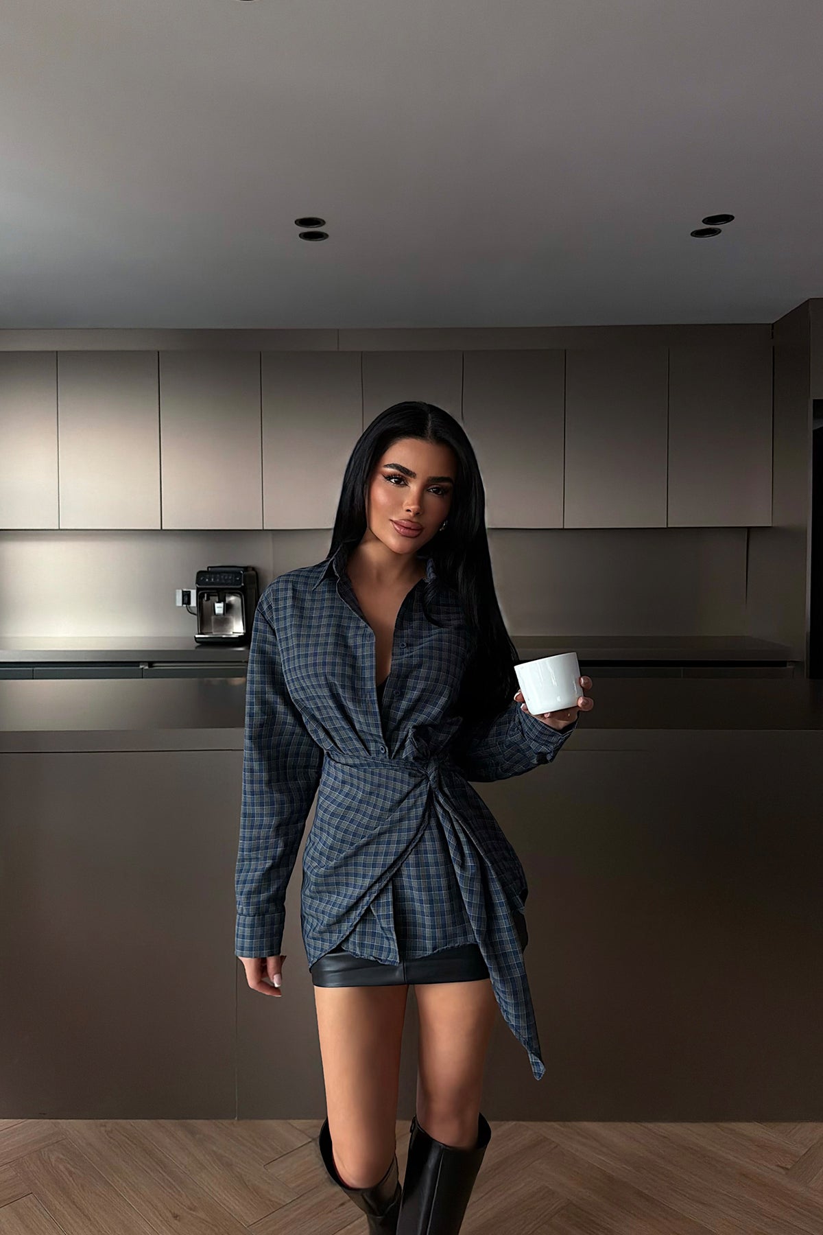 Yeşil Çizgili Ekose Gömlek ATE-4946