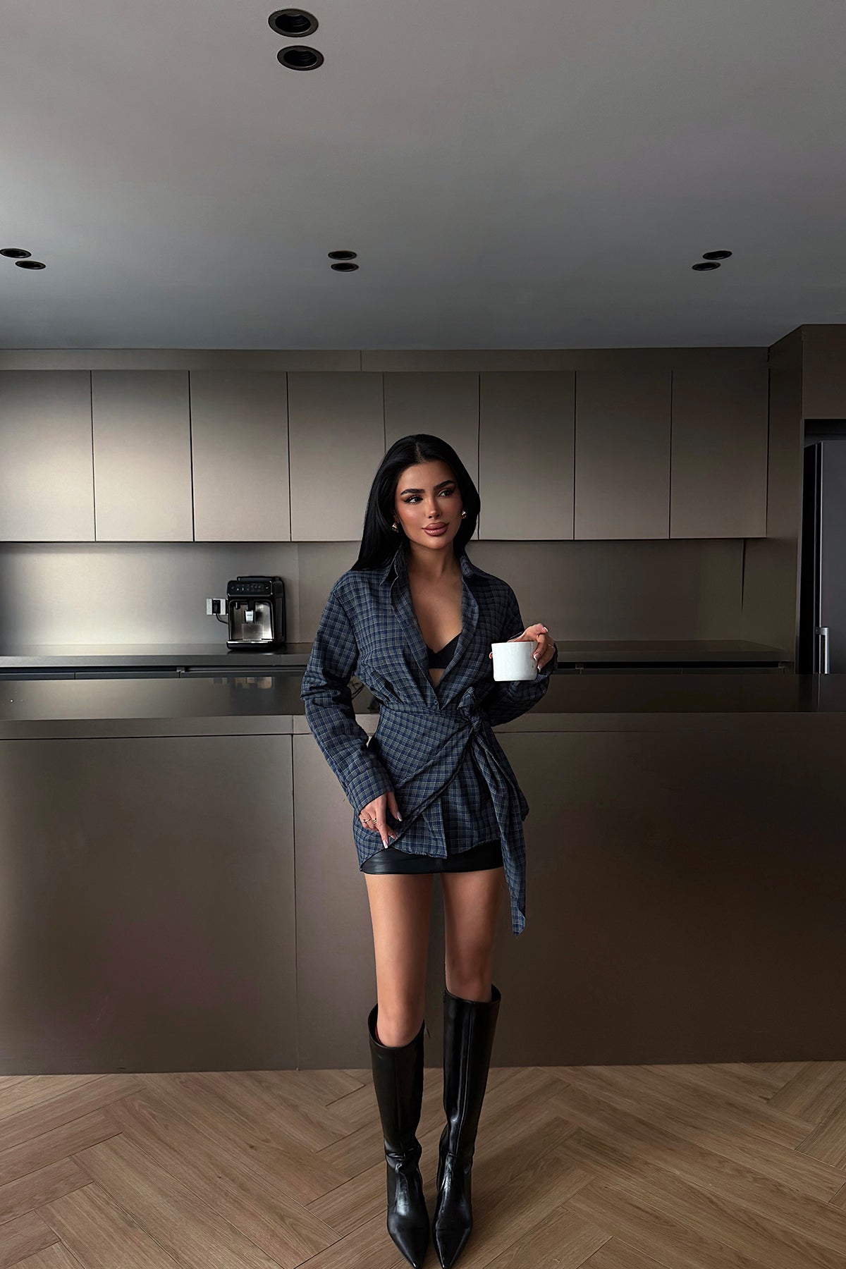 Yeşil Çizgili Ekose Gömlek ATE-4946