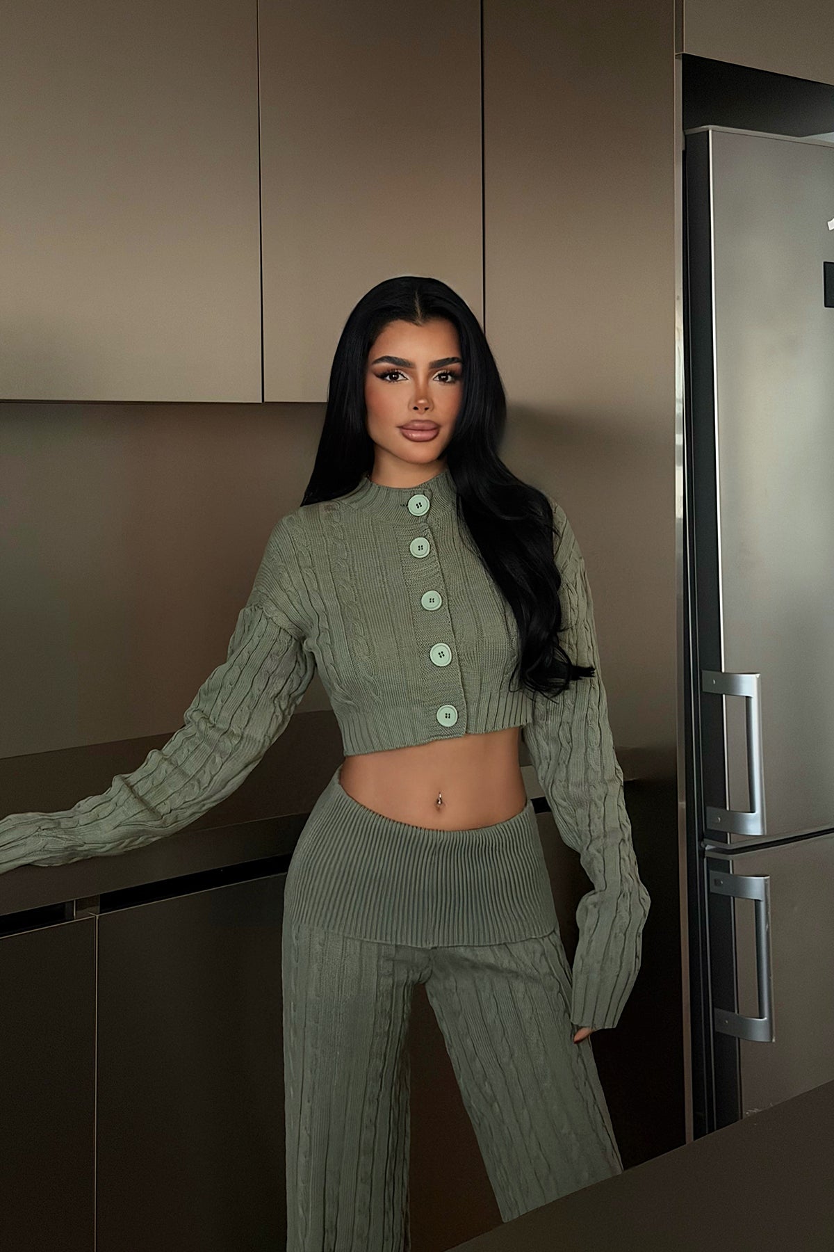 Yeşil Isobel Triko Takım ATE-4498