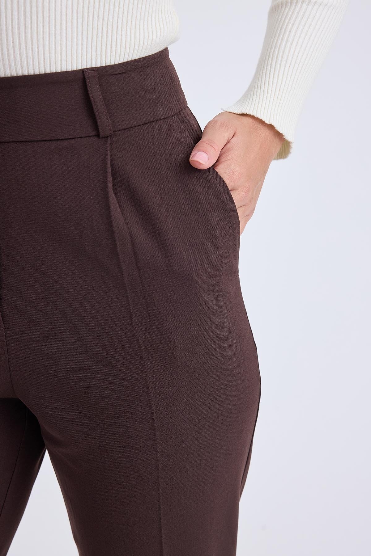 Yüksek Bel Kumaş Pantolon