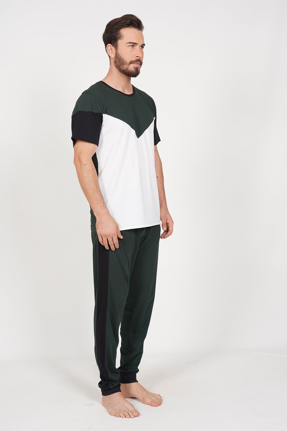 CEPLI ERKEK P.SUPREM O YAKA KISA KOL MANSETLI PIJAMA TAKIM