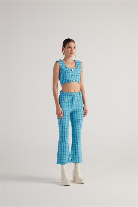 Tweed Pantolon Mavi