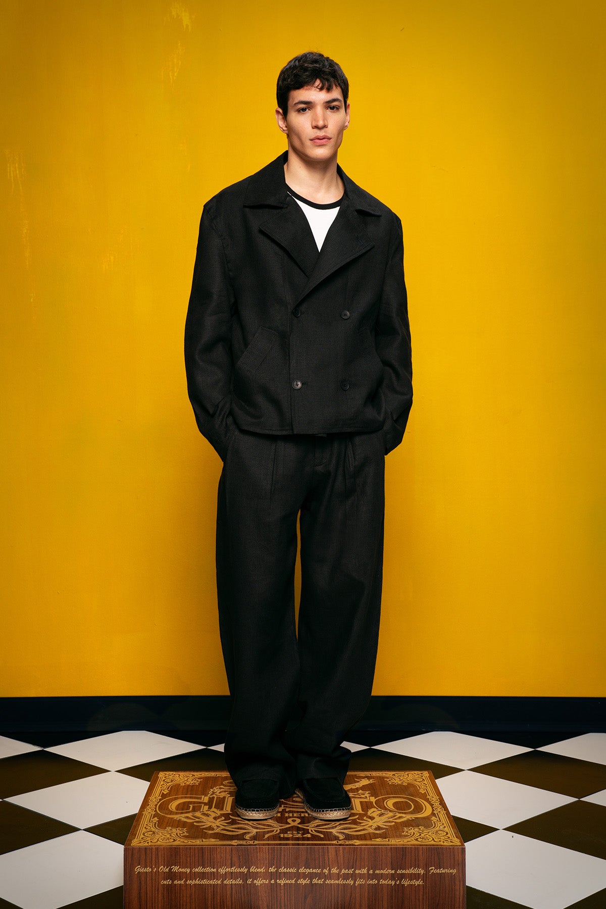 %100 KETEN KRUVAZE SİYAH CEKET - SİYAH S