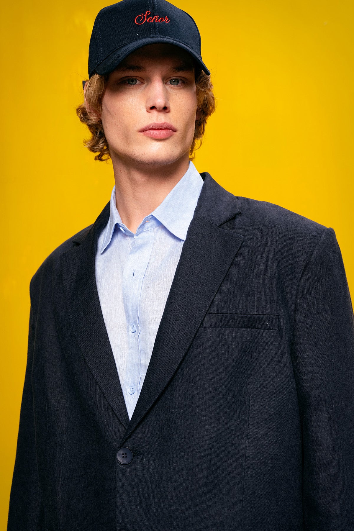 %100 KETEN LACİVERT CEKET - LACİVERT S