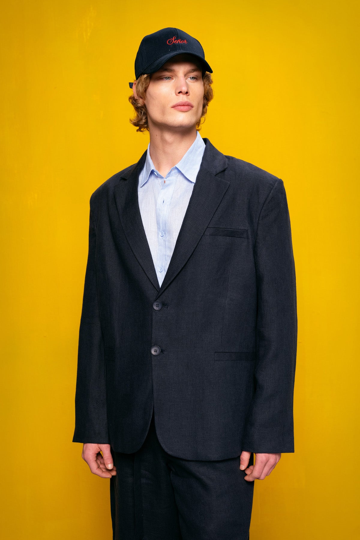 %100 KETEN LACİVERT CEKET - LACİVERT L