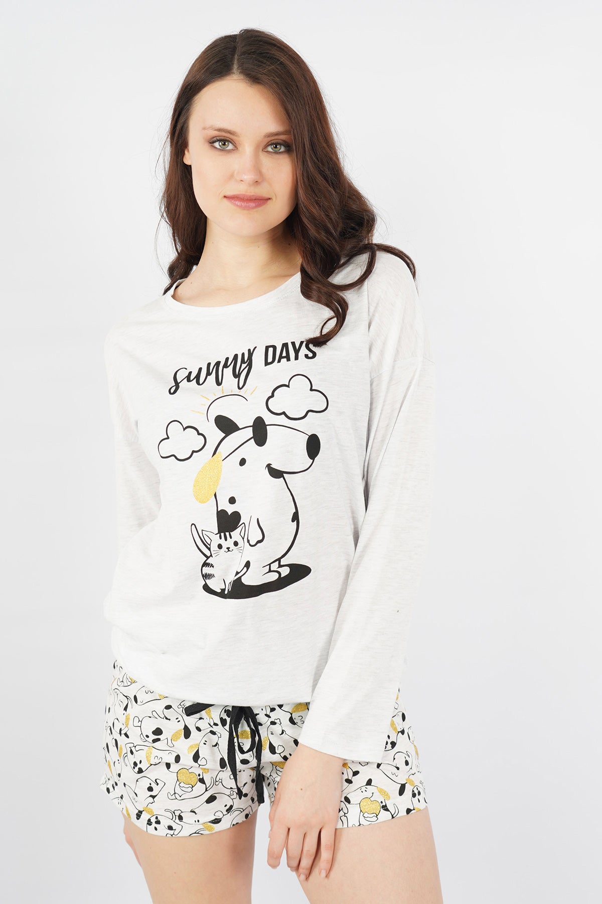 BAYAN P.SUPREM O YAKA DUSUK OMUZLU UZUN KOL BELI BUZGULU ETEGI OVAL SORT TAKIM