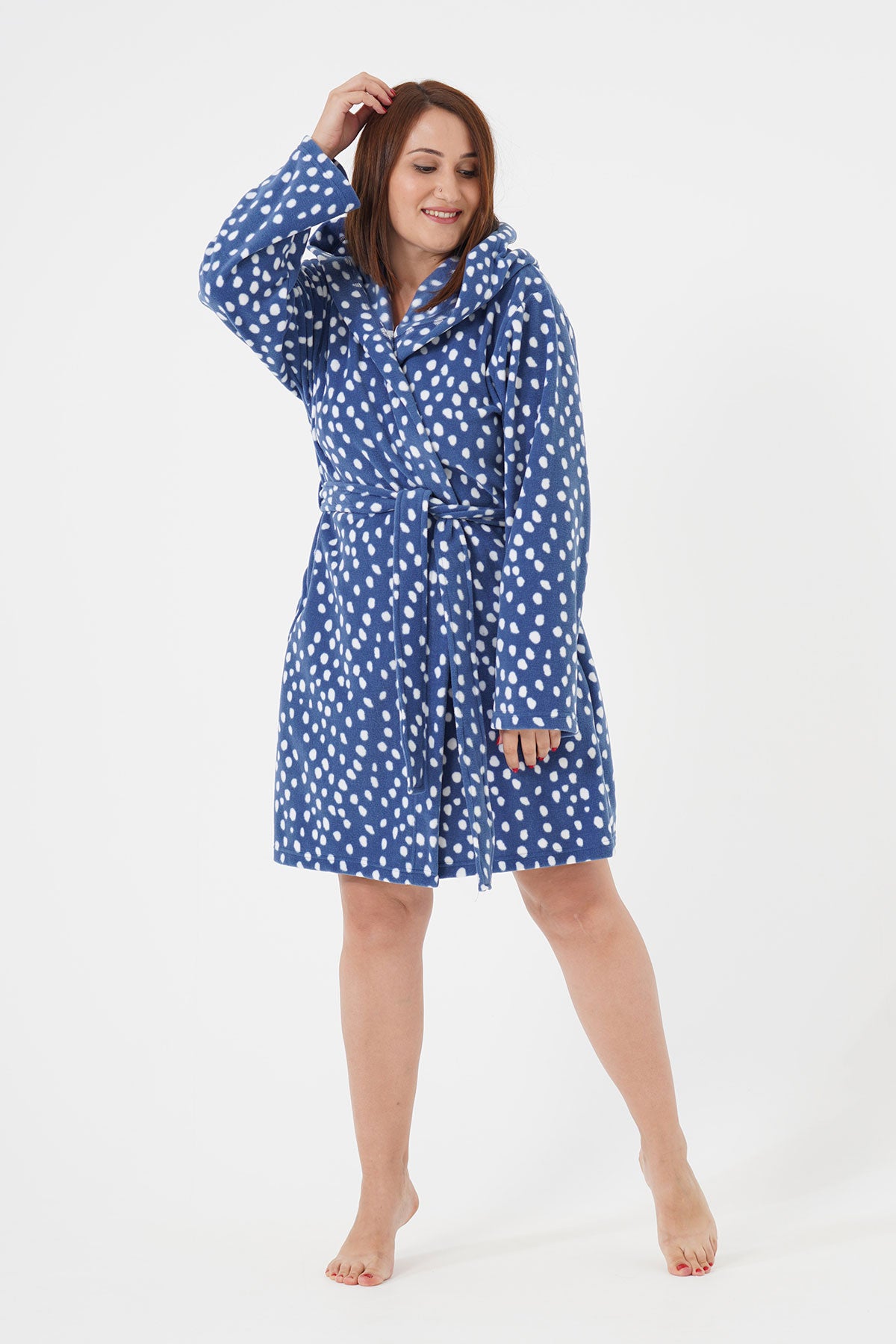 Woman Big Size Saphire Dressing Gown