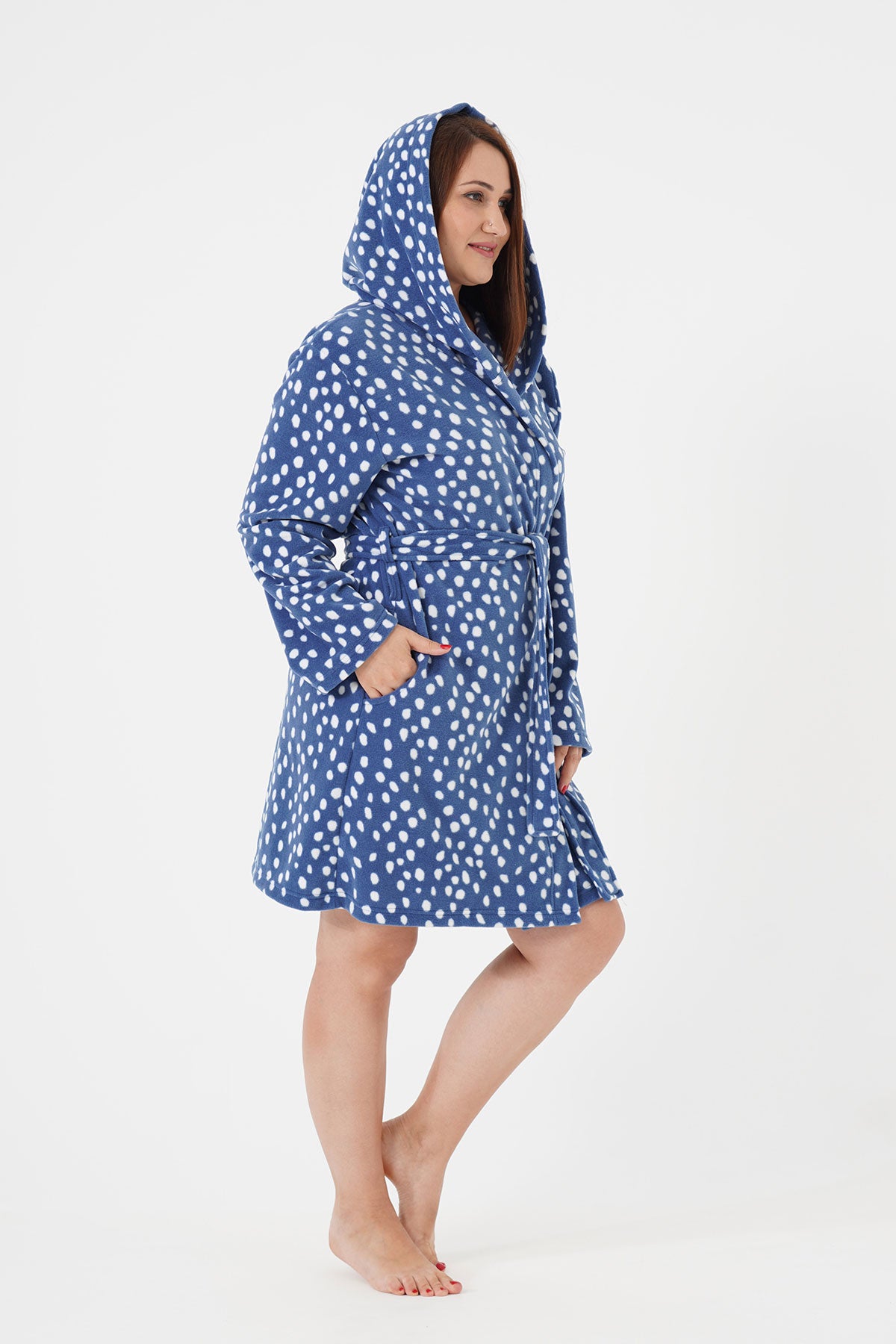 Woman Big Size Saphire Dressing Gown