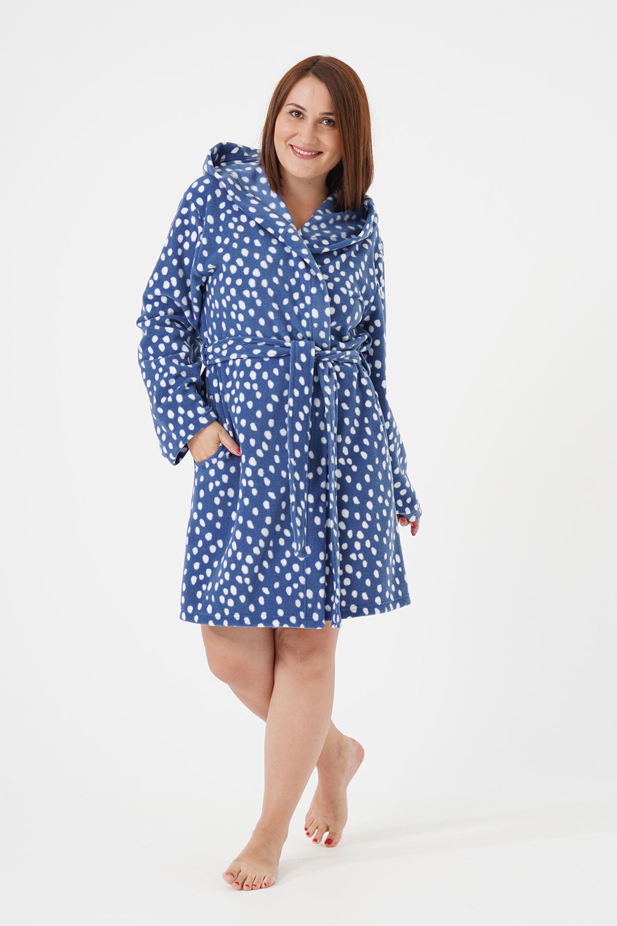 Woman Big Size Saphire Dressing Gown