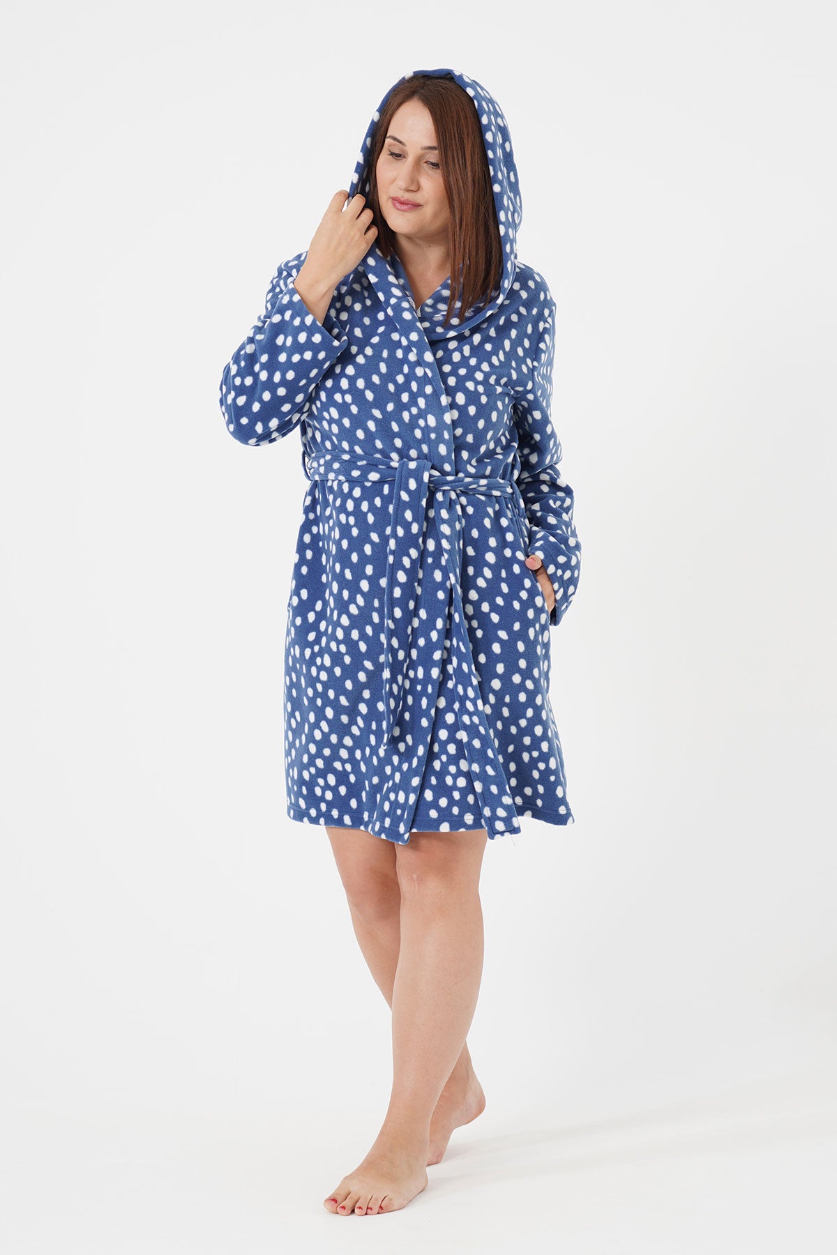 Woman Big Size Saphire Dressing Gown