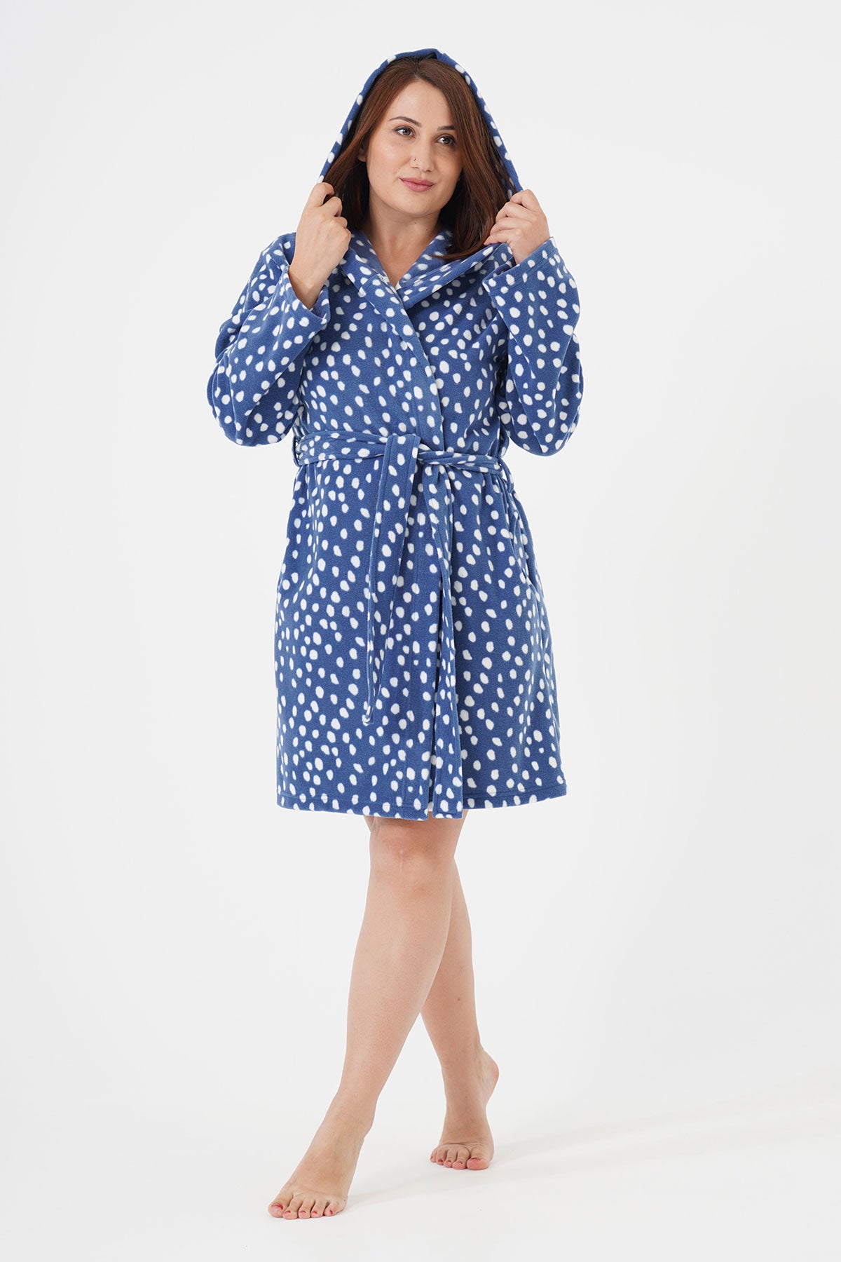 Woman Big Size Saphire Dressing Gown