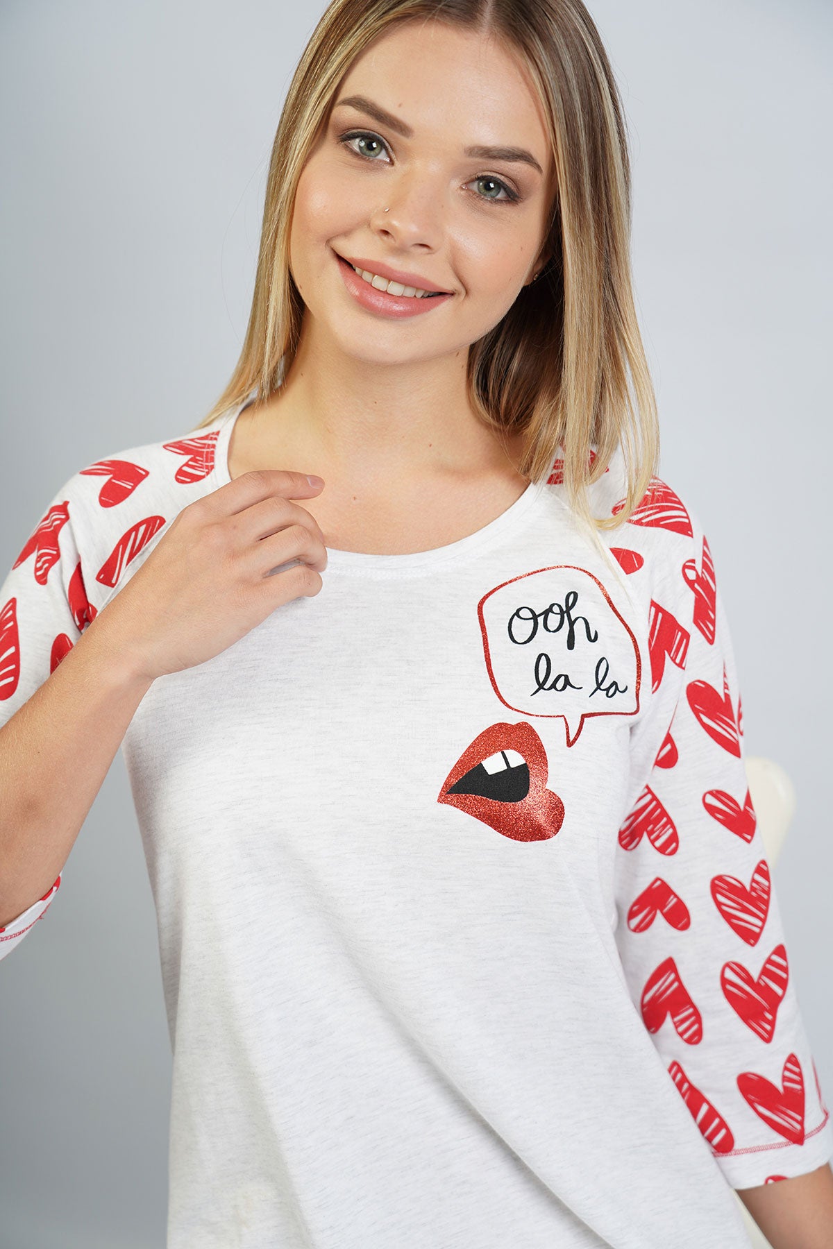 BAYAN P.SUPREM O YAKA 3/4KOL ETEGI OVAL TUNIK