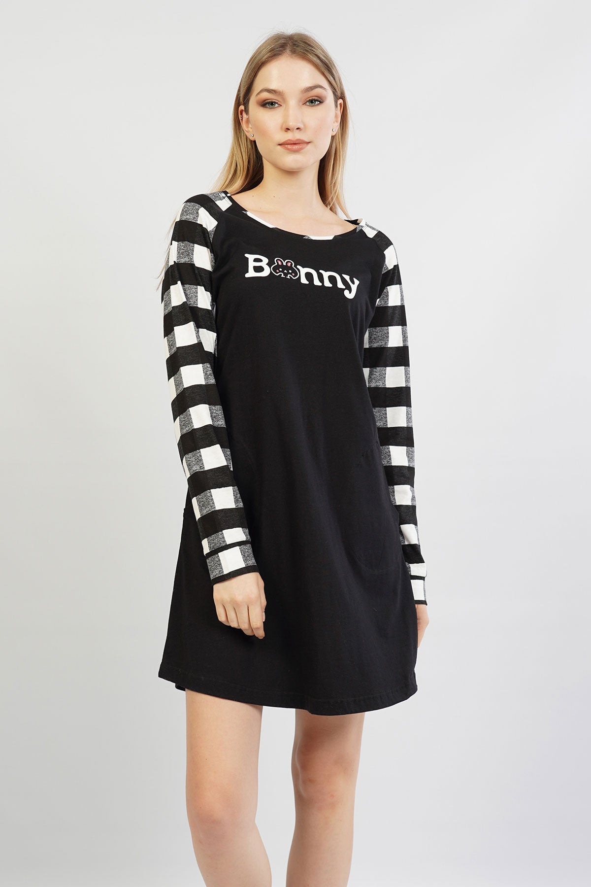 BAYAN P.SUPREM O YAKA REGLAN MANSETLI UZUN KOL ETEGI OVAL CEPLI TUNIK