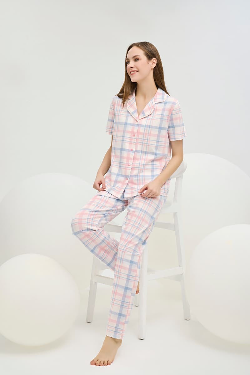 16412 Kadın Düğmeli Pijama Takım