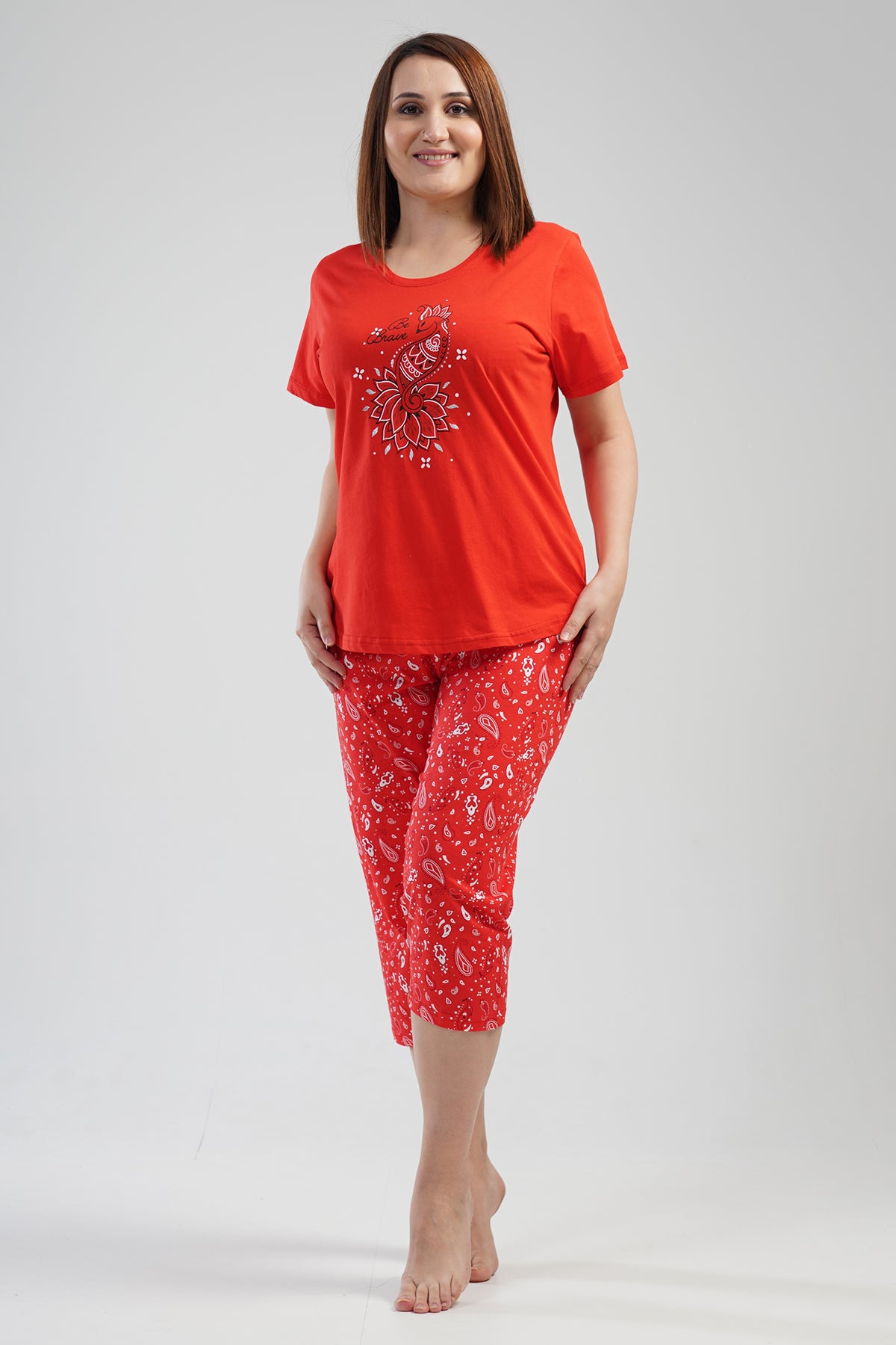 Woman Big Size Brave Capri Set
