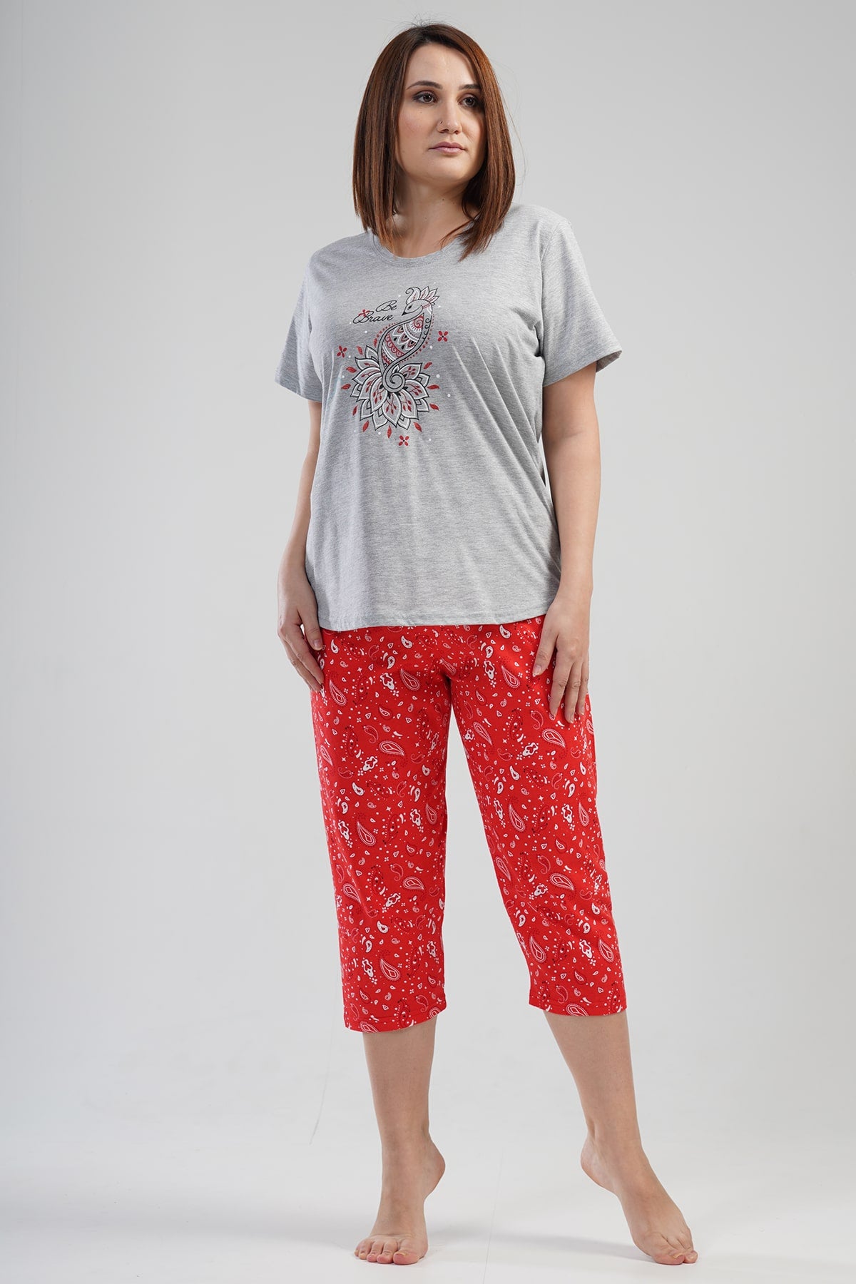 Woman Big Size Brave Capri Set