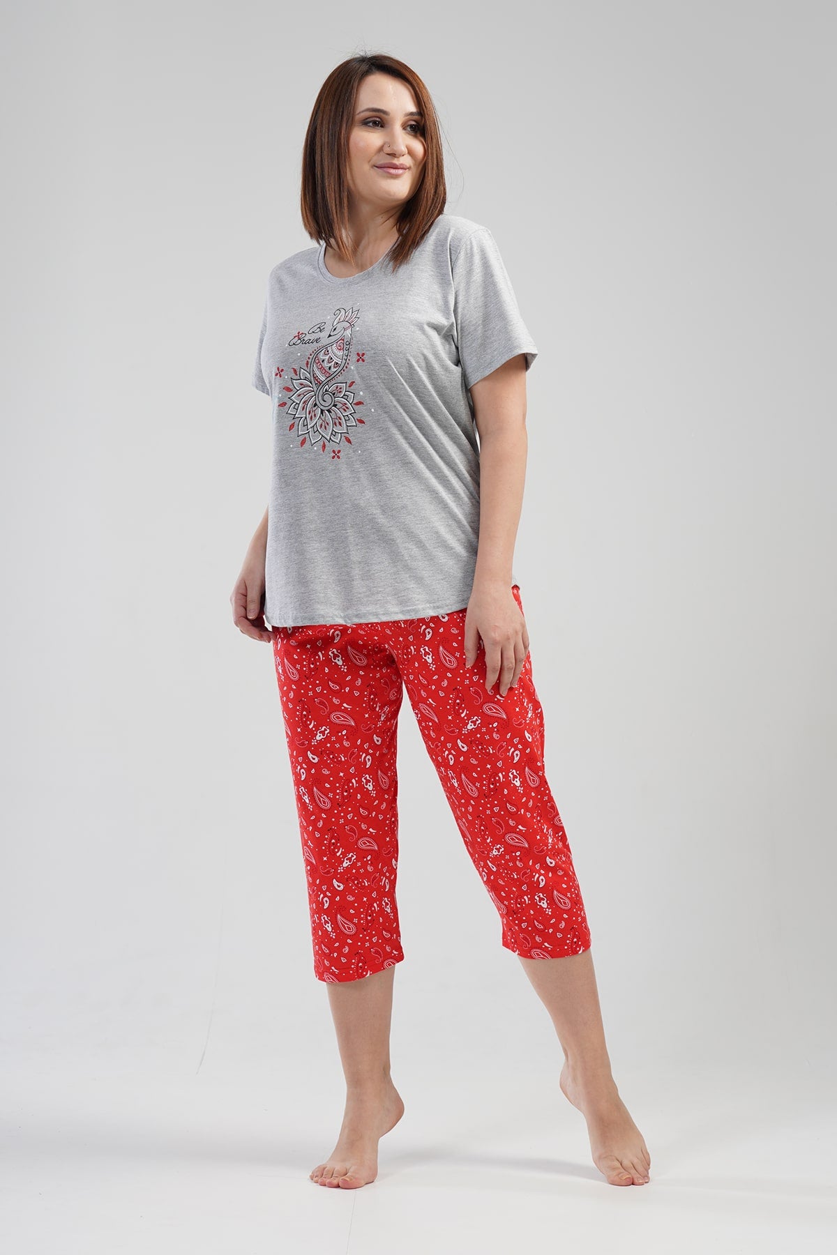 Woman Big Size Brave Capri Set