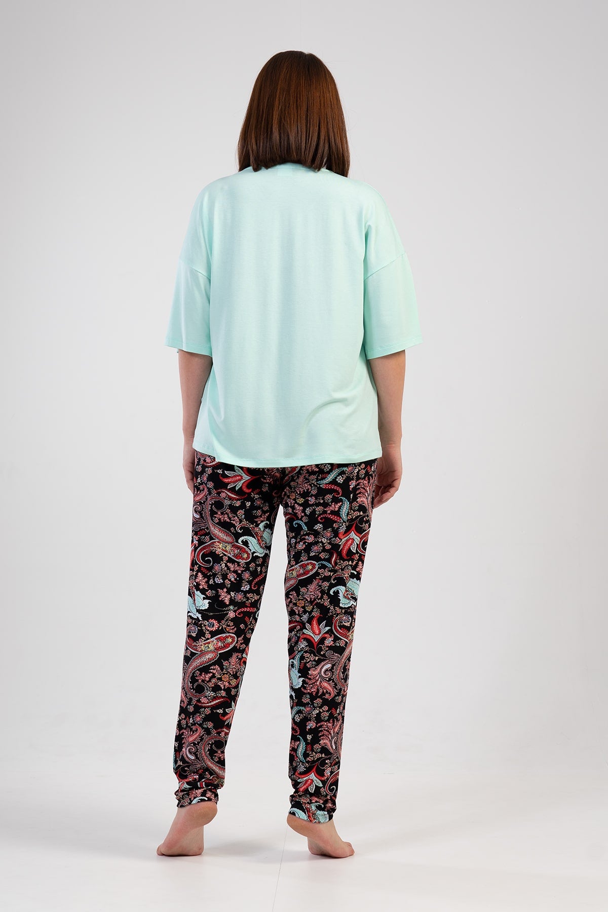 BAYAN LYC WORTEKS XXL V YAKA DUSUK OMUZLU KISA KOL PIJAMA TAKIM