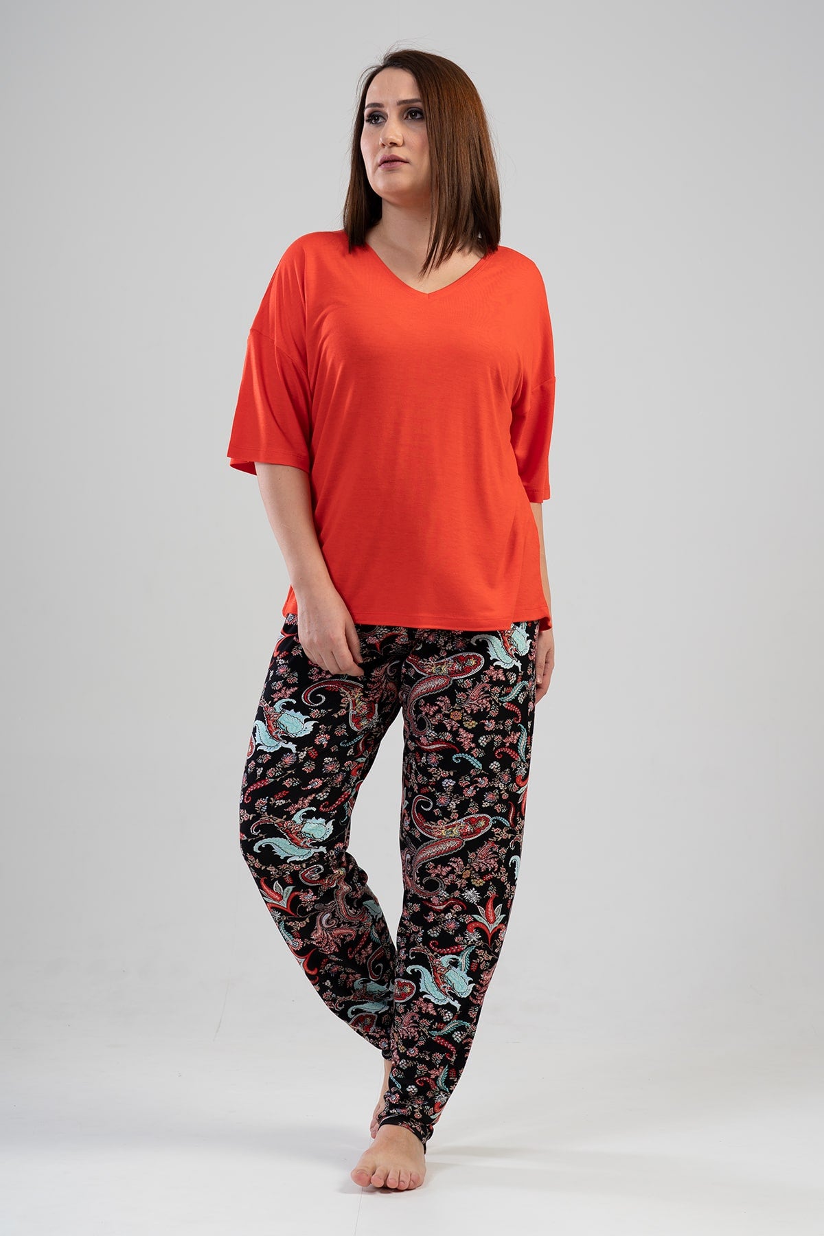 Woman Lycra Wortex Big Size Eres Pyjama Set