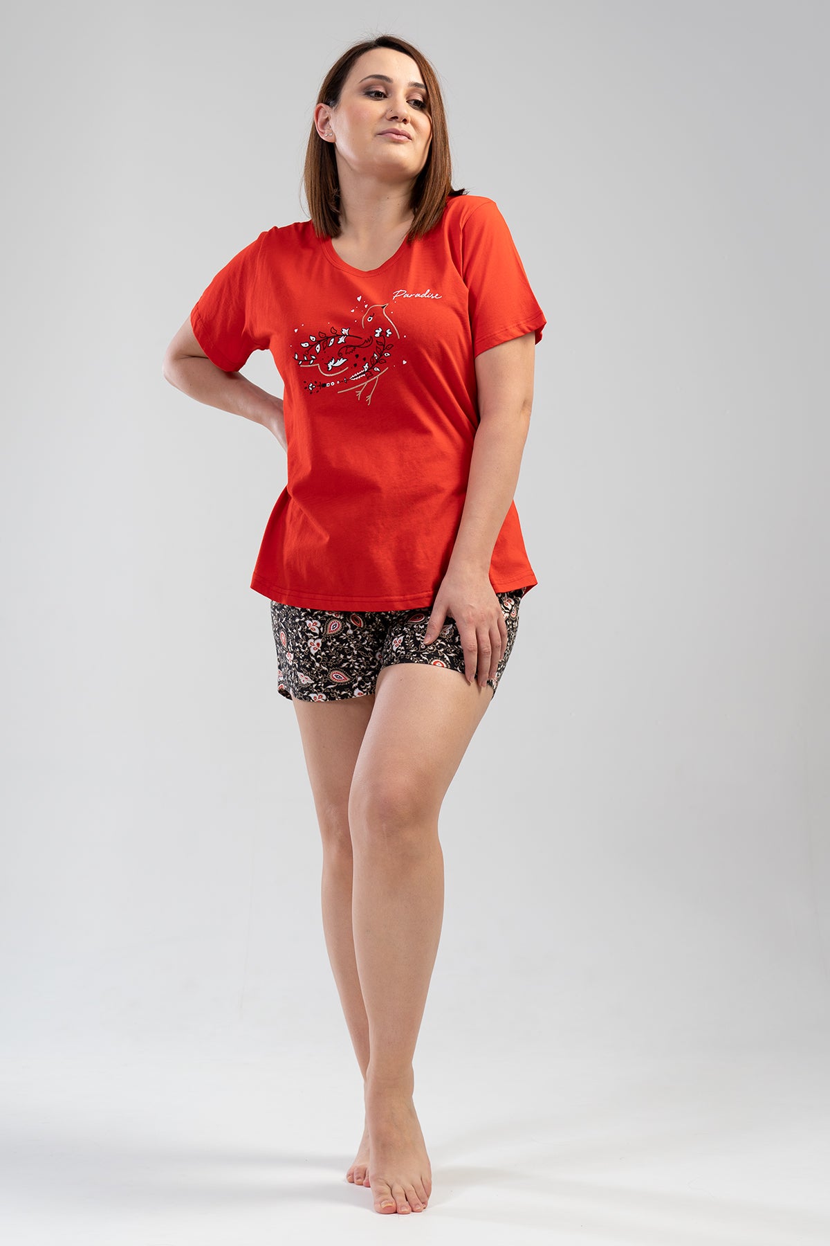 Woman Big Size Foly Short Set