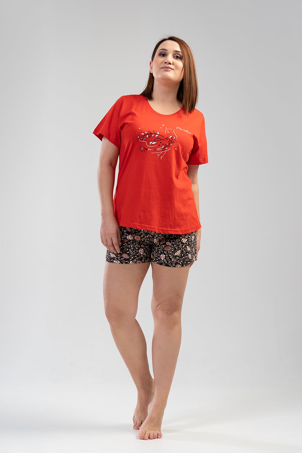 Woman Big Size Foly Short Set