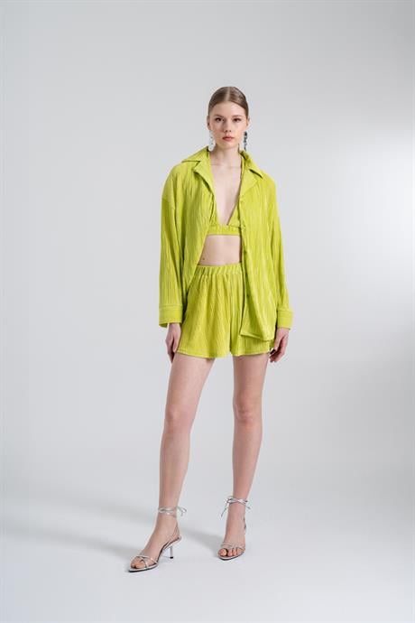 Comfy Oversize Gömlek Yeşil Yeşil L