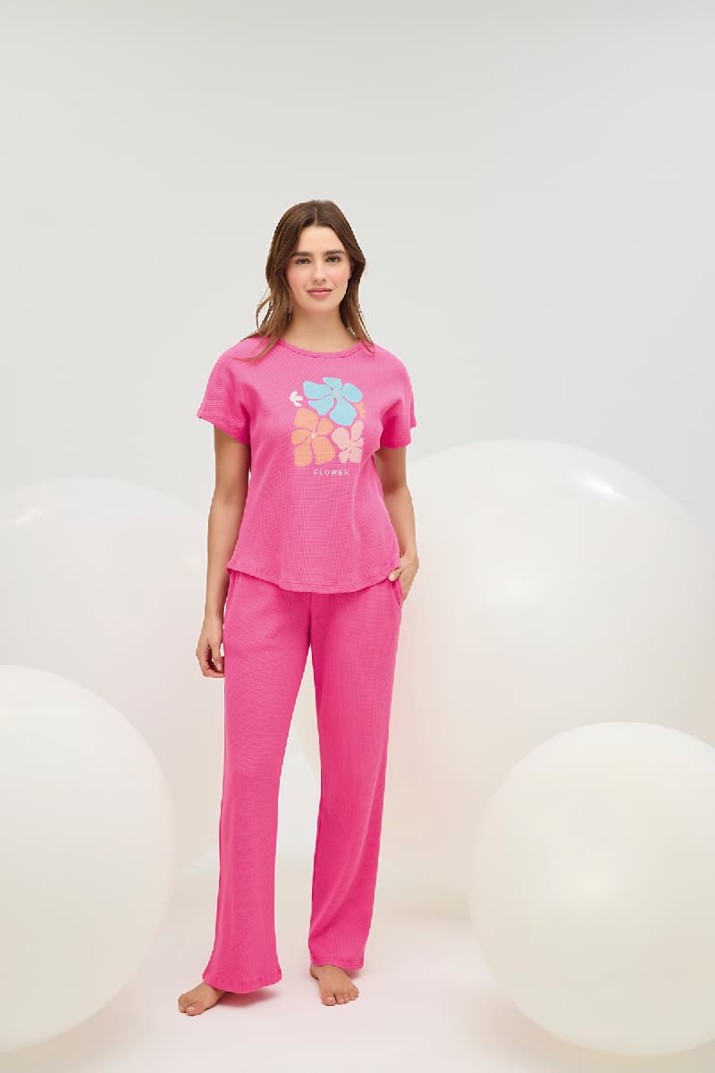 16811 KADIN BASKILI PANTOLON TAKIM