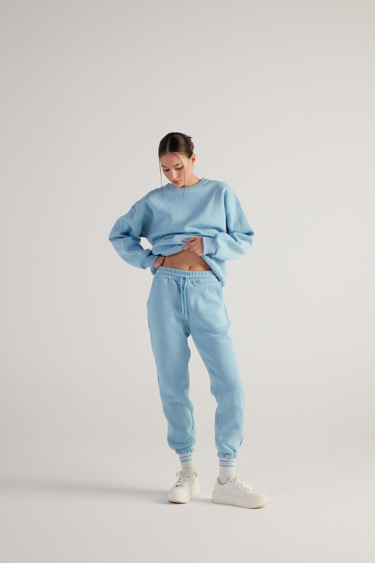 Fluffy Eşofman Altı Mavi