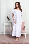 SHORT SLEEVE LONG LENGTH PLUS SIZE NIGHTGOWN