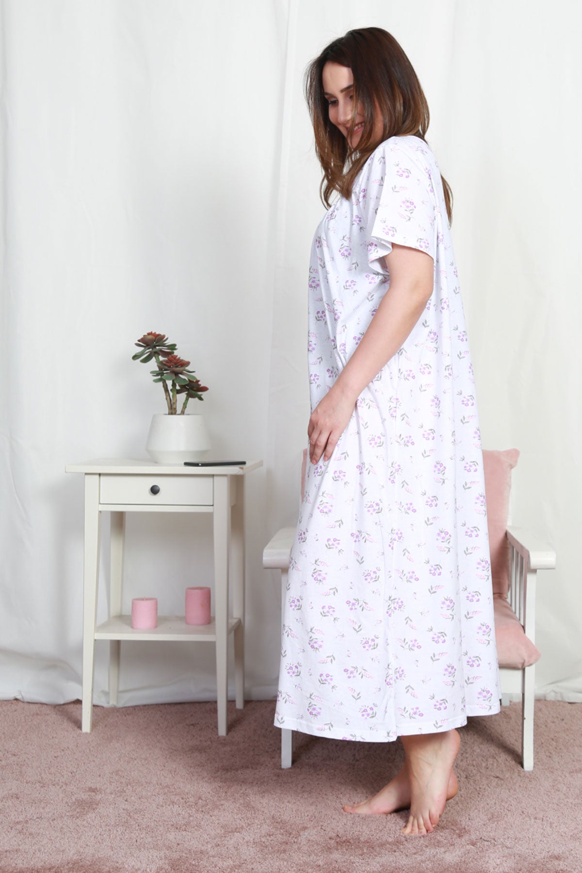 Woman Supreme Big Size Grandma Basic Nightgown