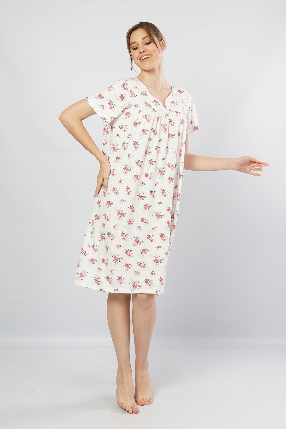 Woman Grandma Model Nightgown