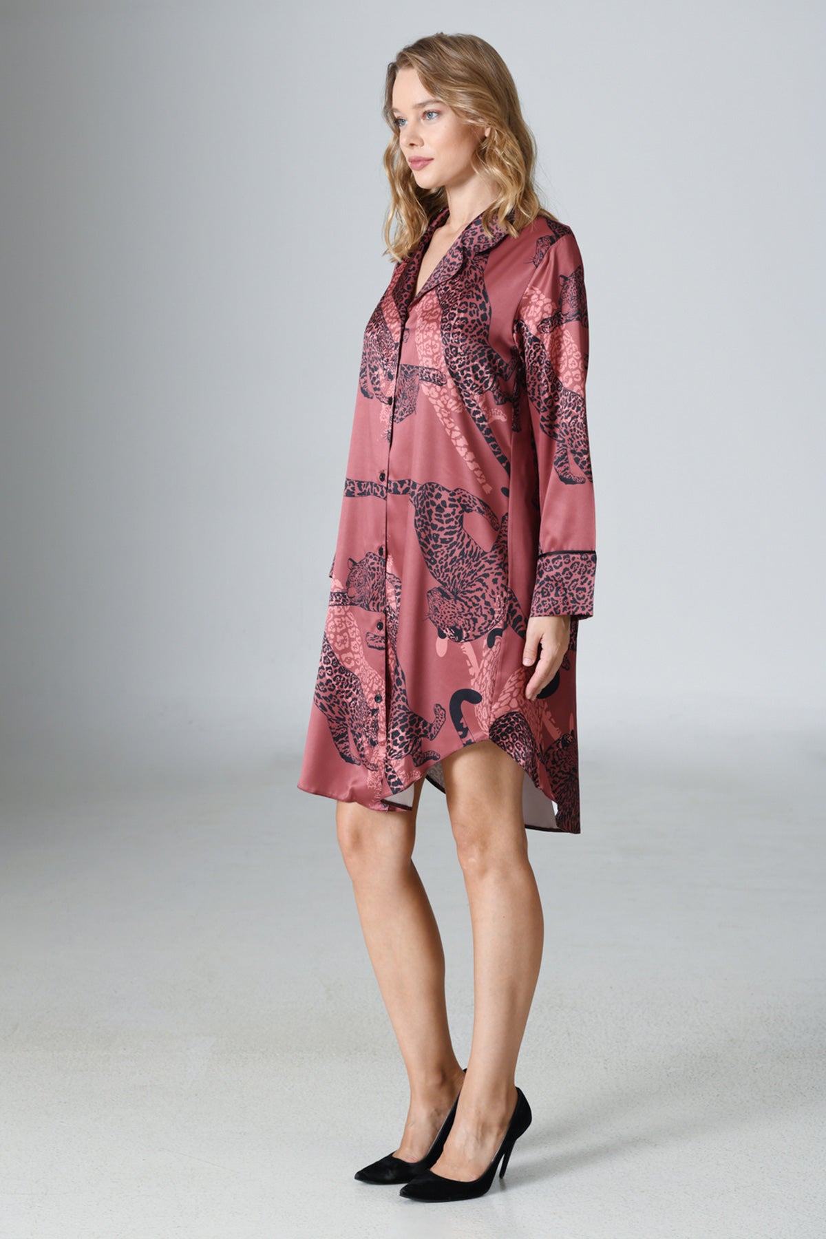 SATEN - GÖMLEK GECELİK BASKILI LYC