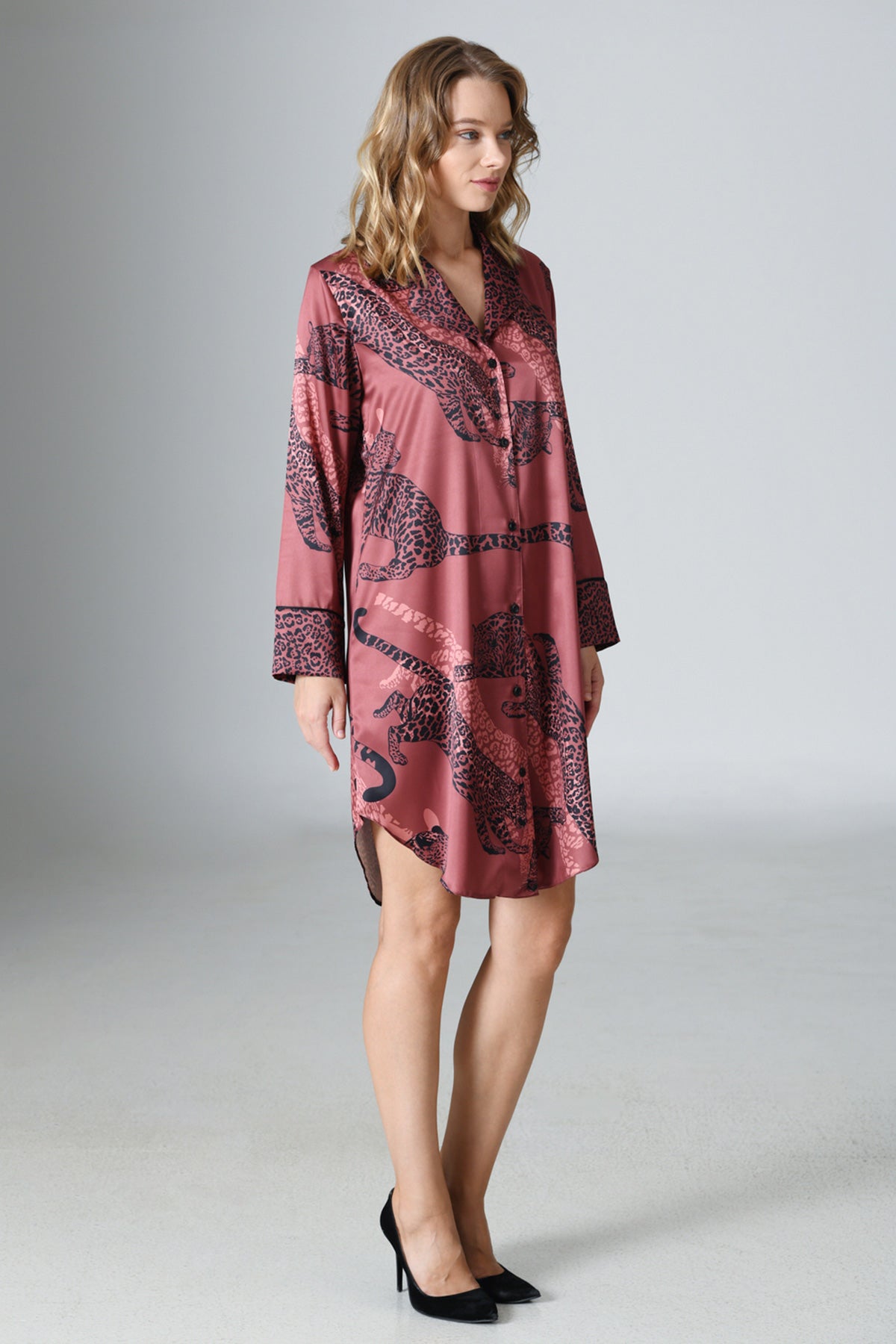 SATEN - GÖMLEK GECELİK BASKILI LYC