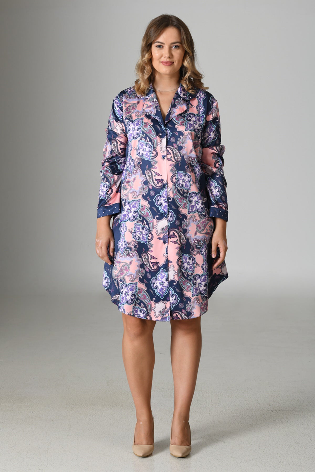 SATEN - GÖMLEK GECELİK BASKILI LYC