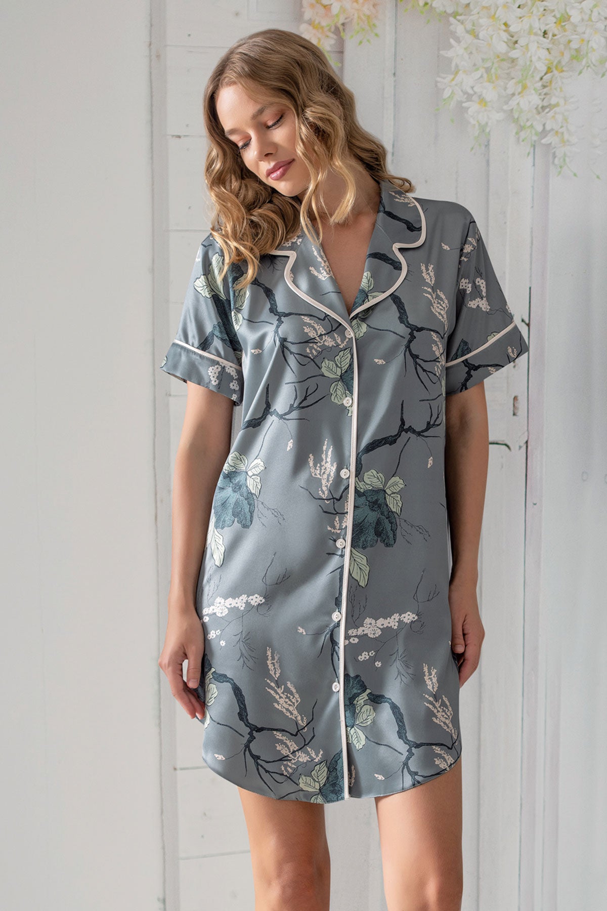Woman Satin Exclusive Moss Shirt