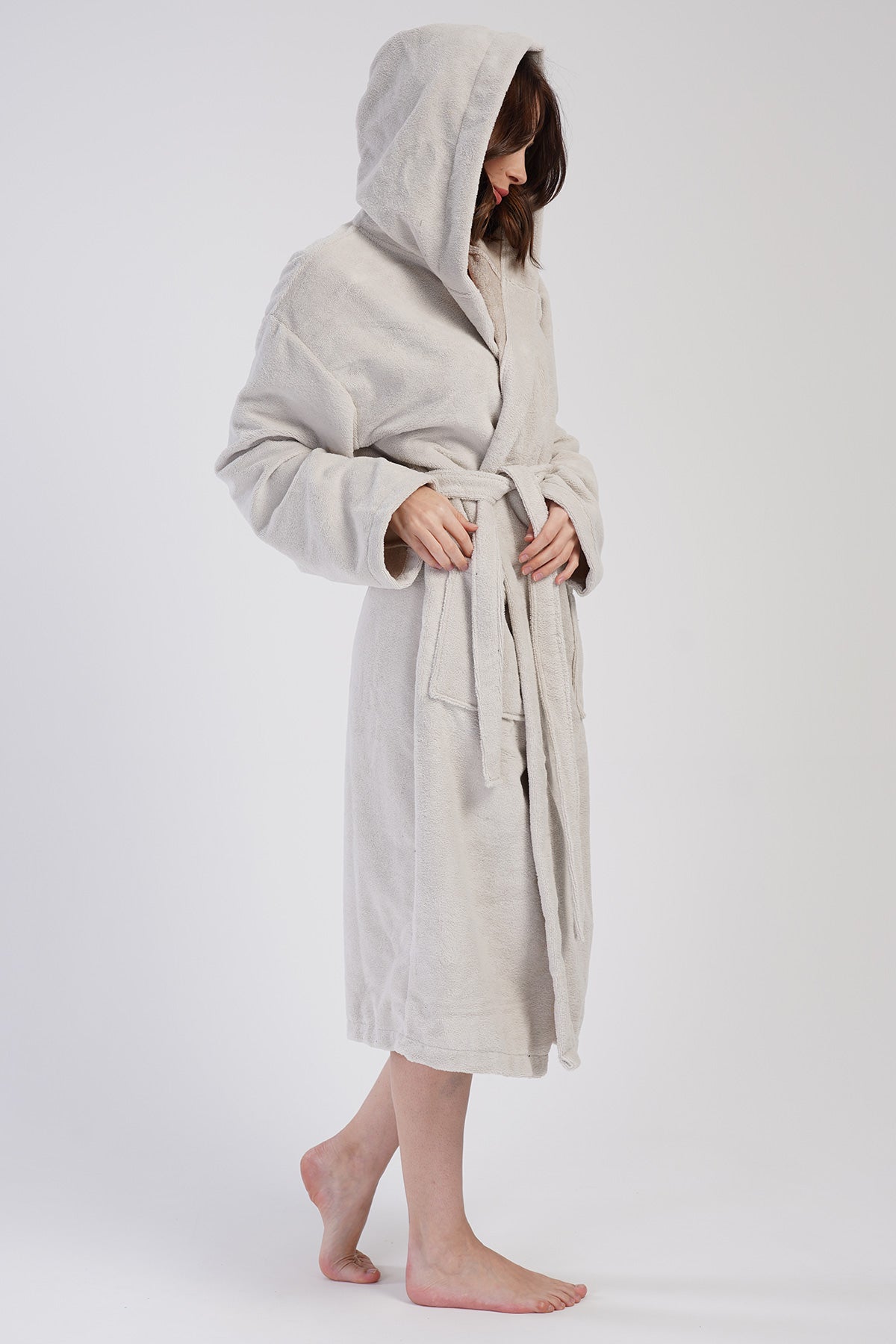 Woman Soft Hoodie Detail Bathrobe