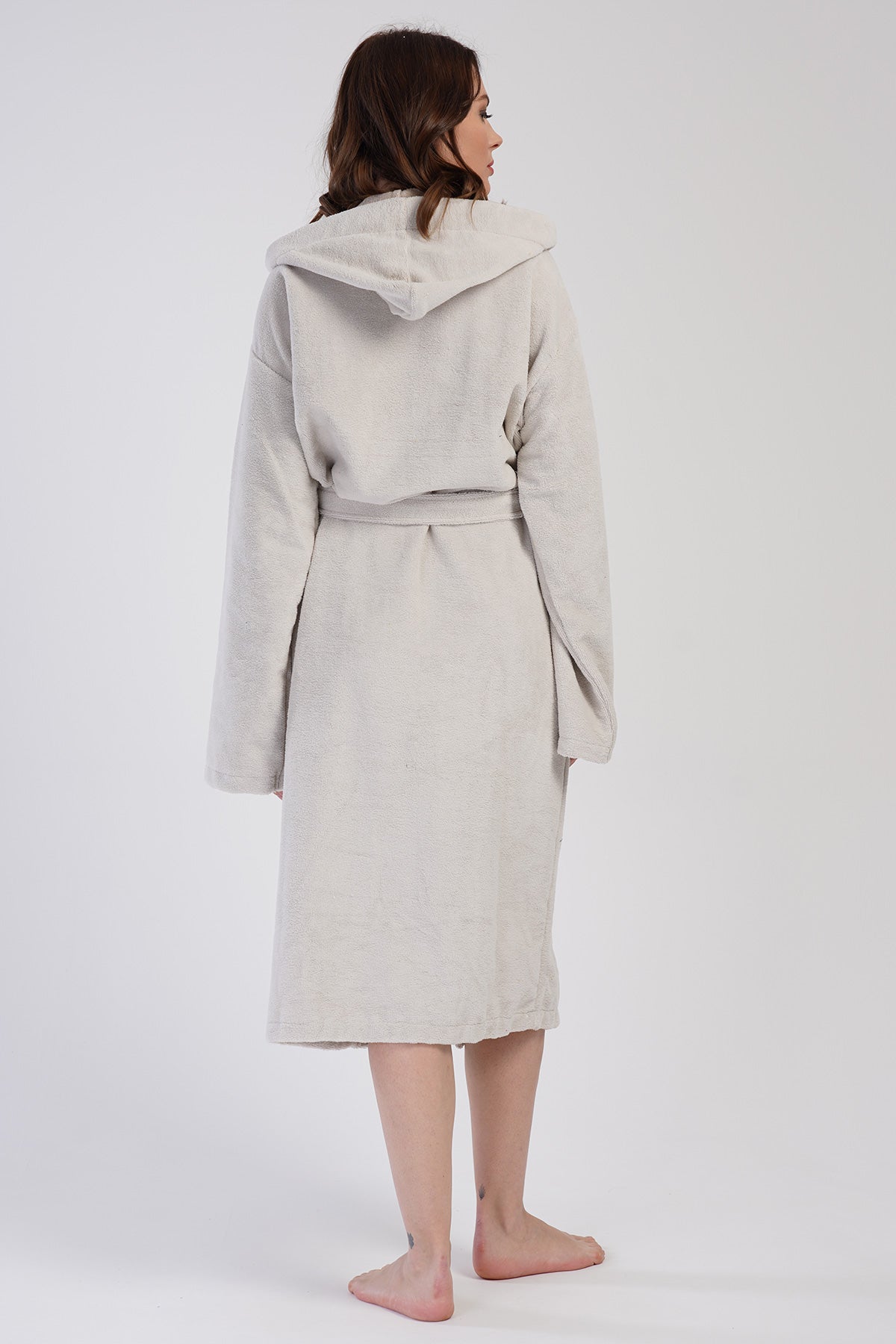 Woman Soft Hoodie Detail Bathrobe
