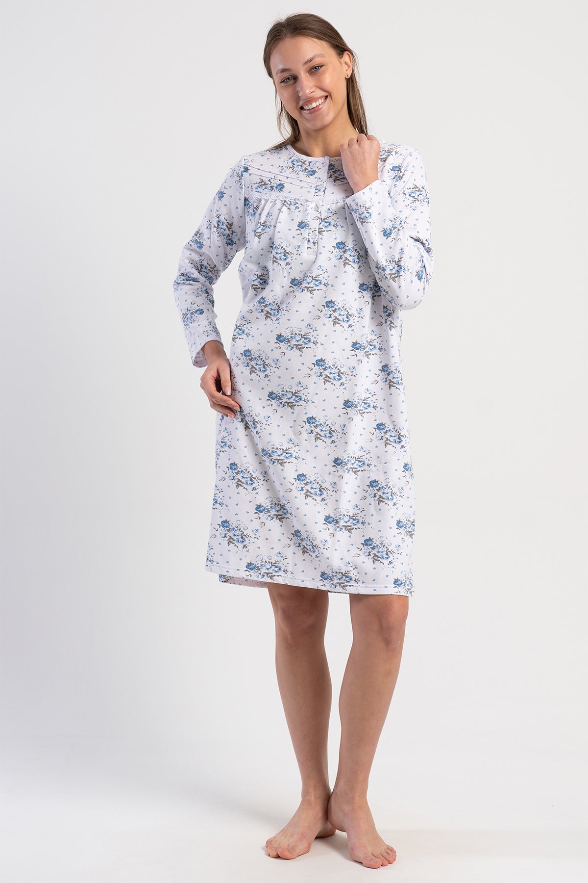 Woman Testa Cotton Grandma Nightgown