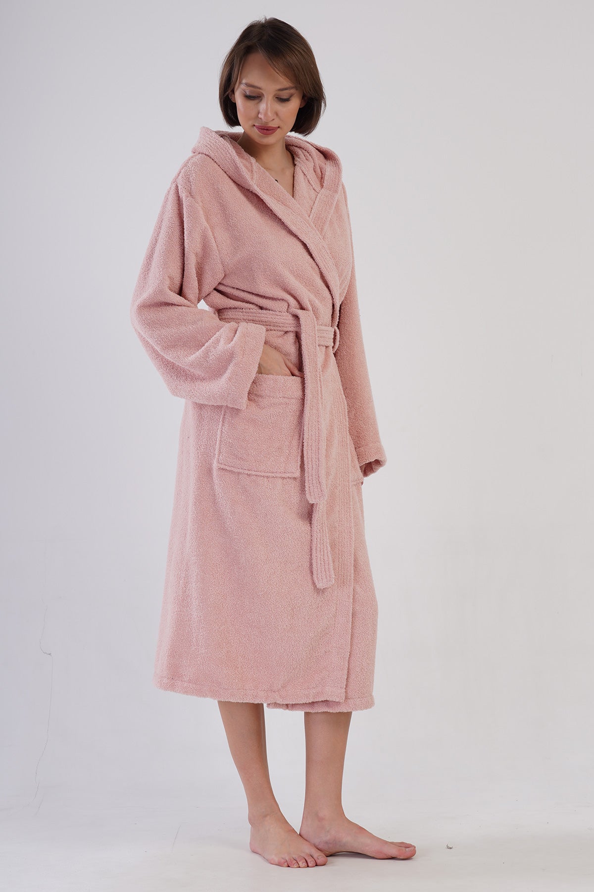 Woman Bukle Nare Hoodie Detail Bathrobe