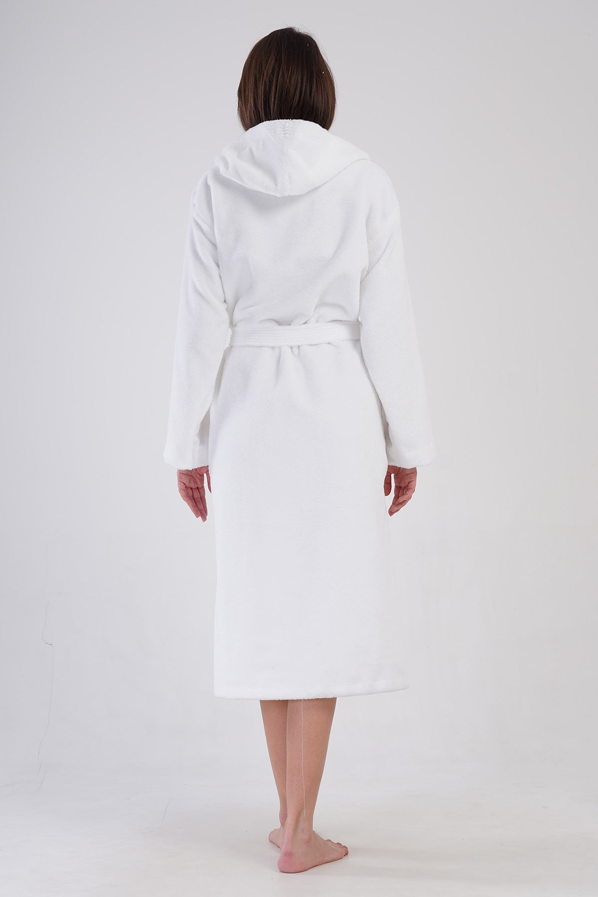 Woman Triga White Hoodie Detail Bathrobe