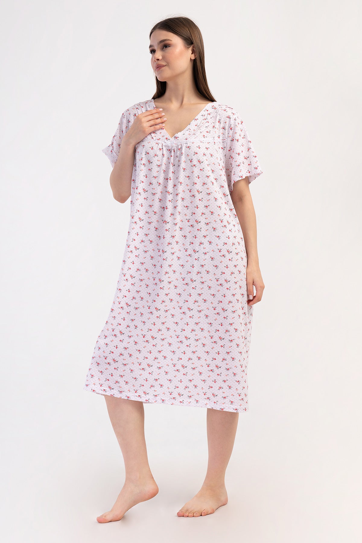 Woman Cotton Big Size Aore Grandma Nightgown