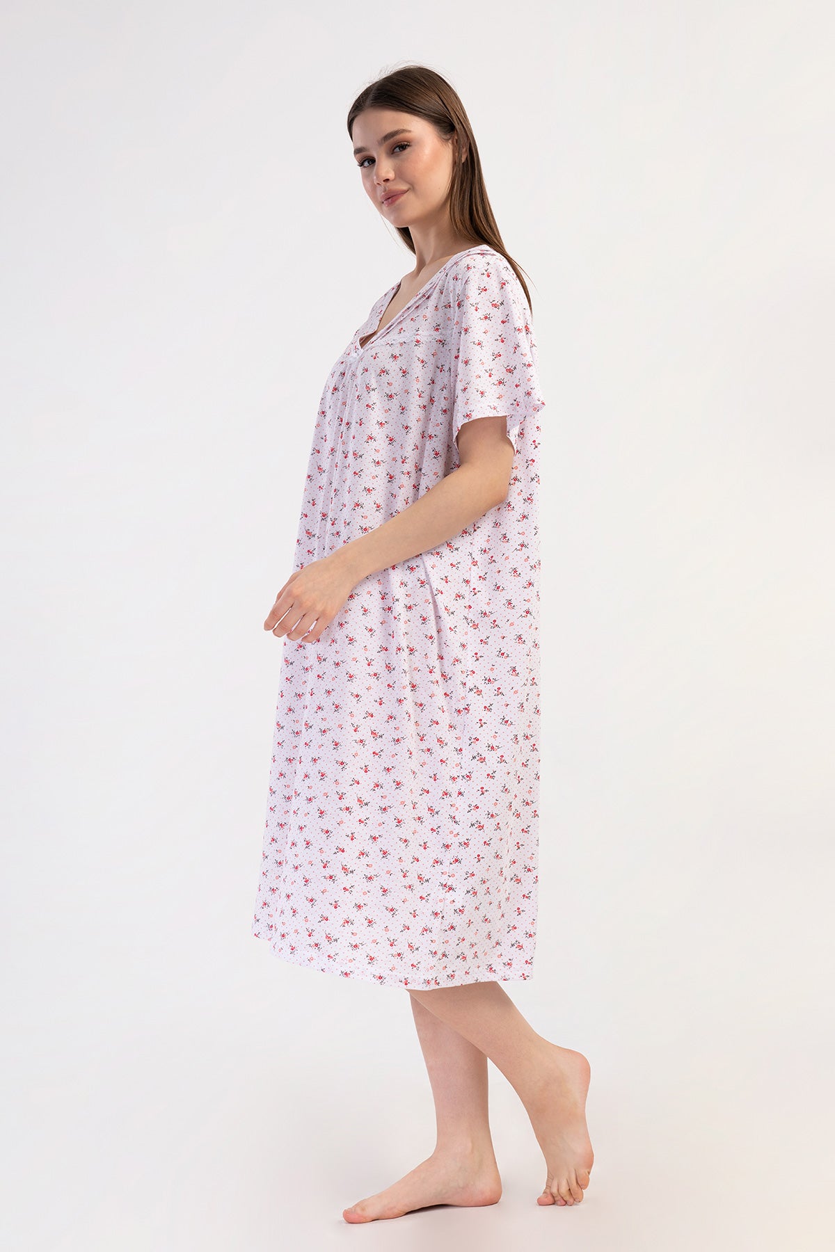 Woman Cotton Big Size Aore Grandma Nightgown