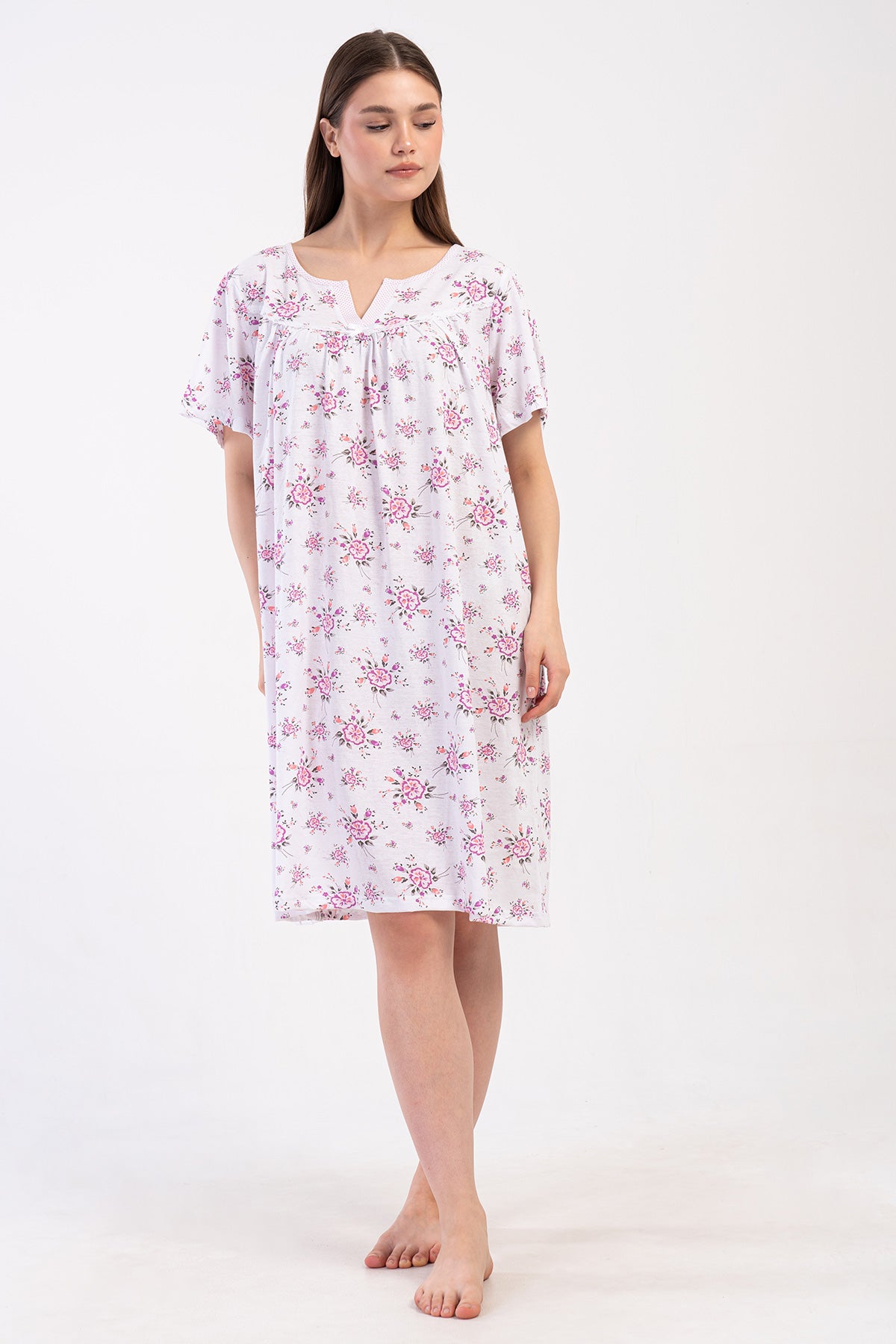 Woman Cotton Big Size Avore Grandma Nightgown