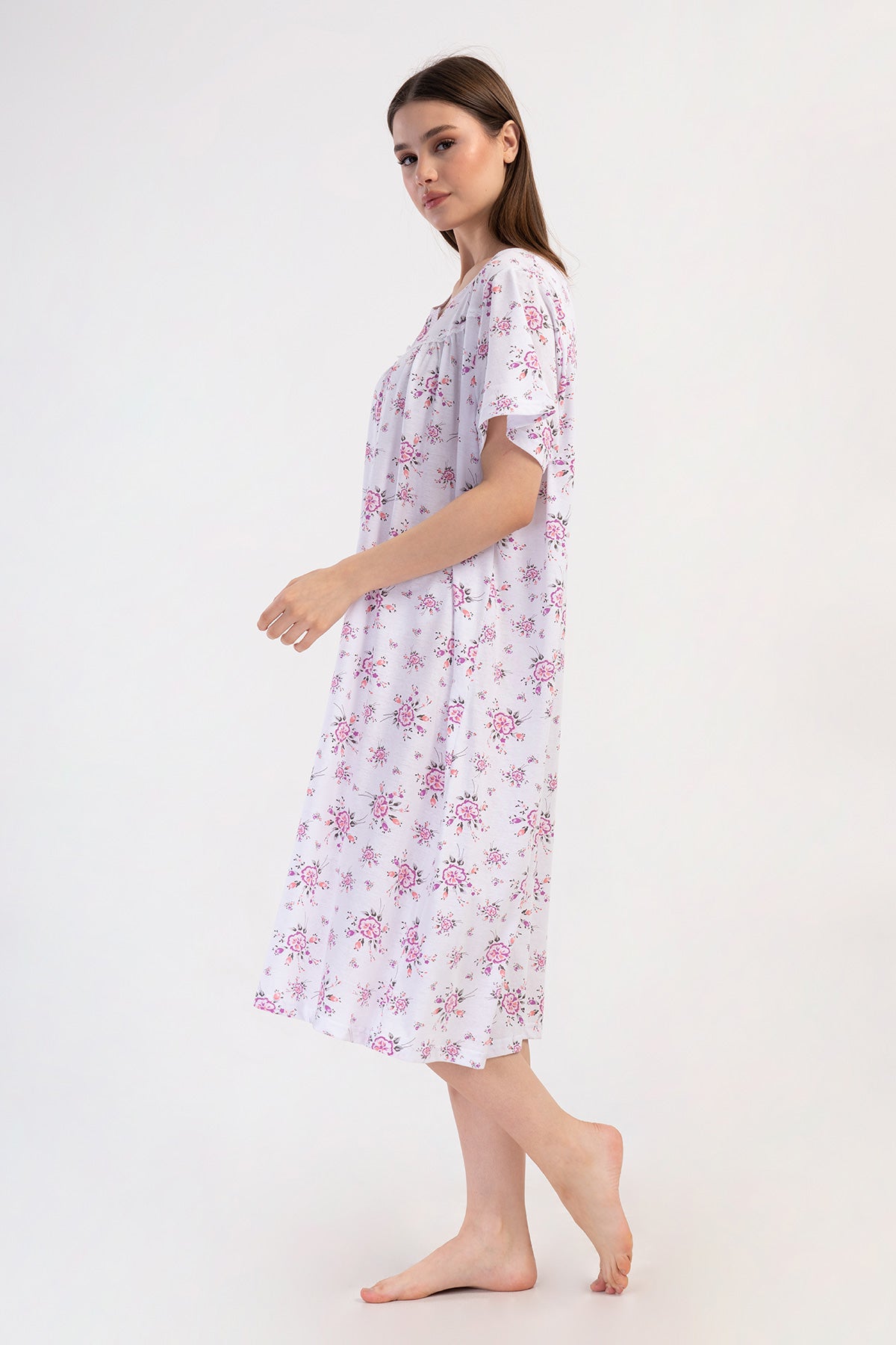 Woman Cotton Big Size Avore Grandma Nightgown