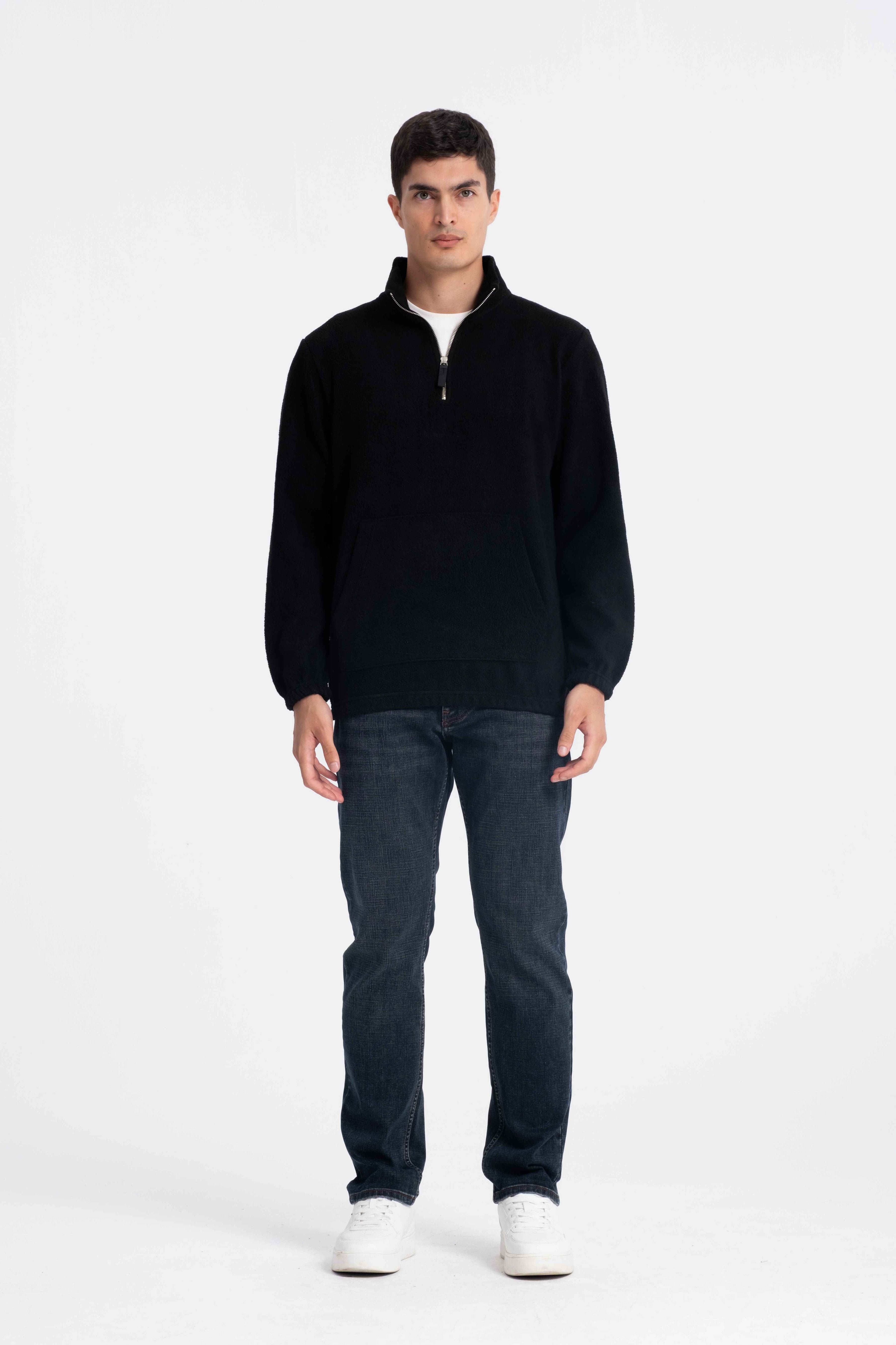 9581 JS DİK YAKA KANGURU  İNTERSOFT SWEAT