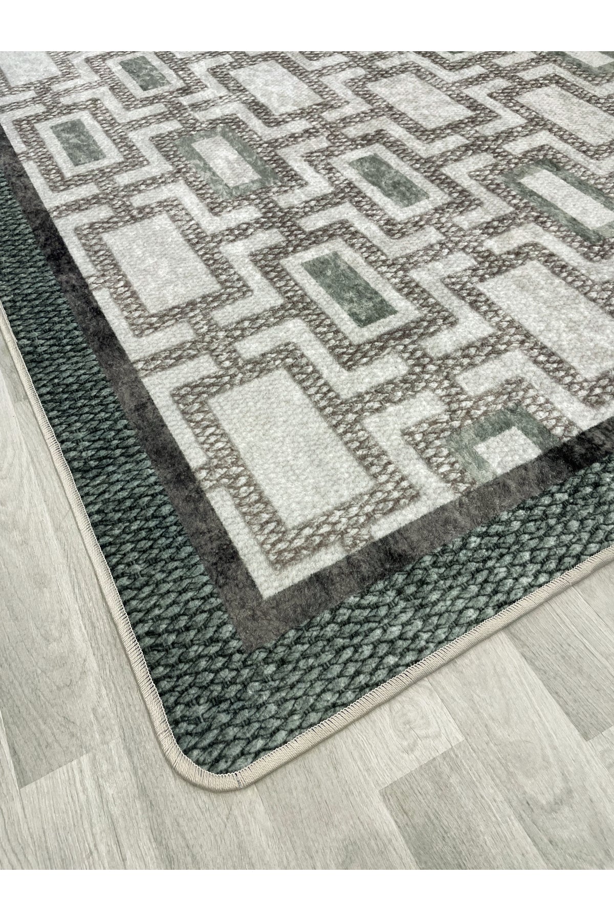 Geometrik Desen Modern Lateks Taban Salon Yolluk Antre Halı