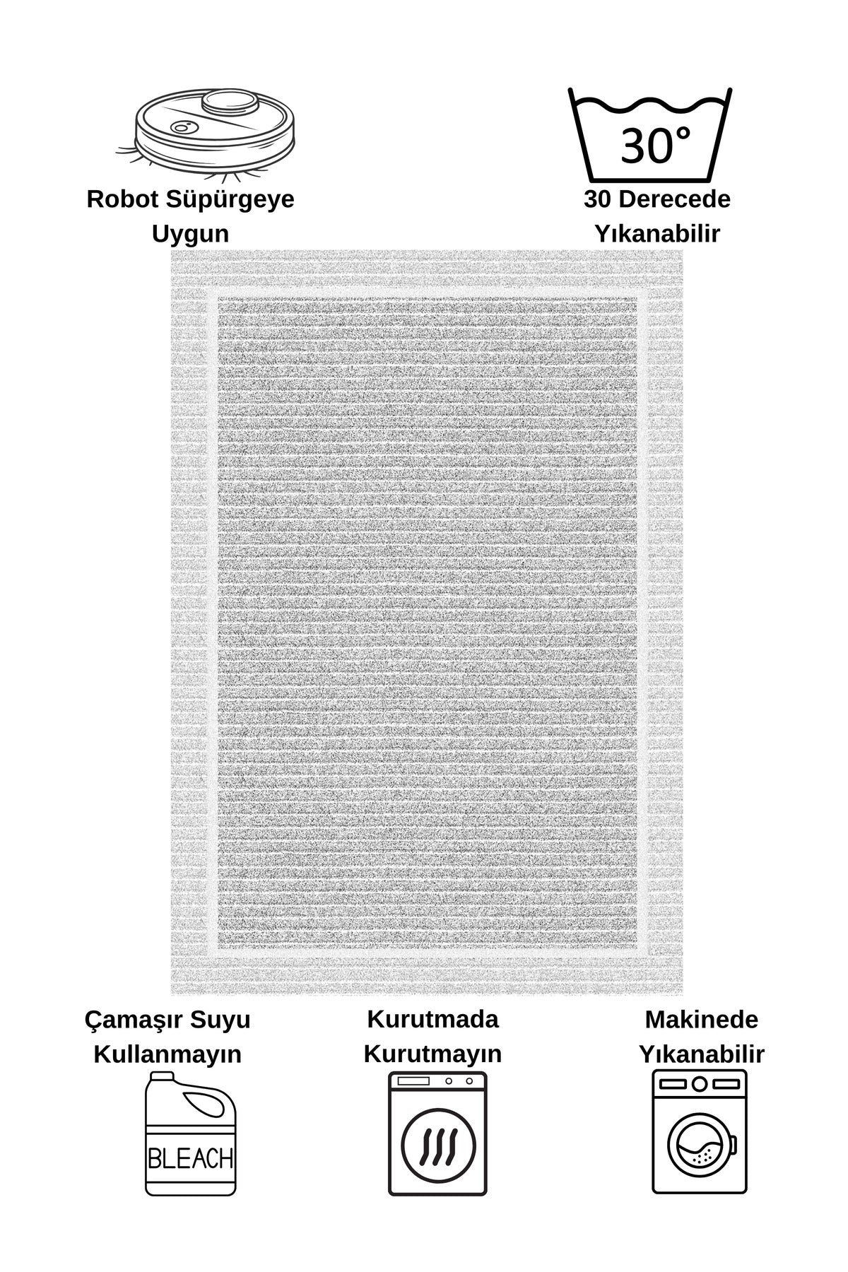 ��skandinav Tarzı Kaymaz Taban Sisal Görünüm Yolluk Halı