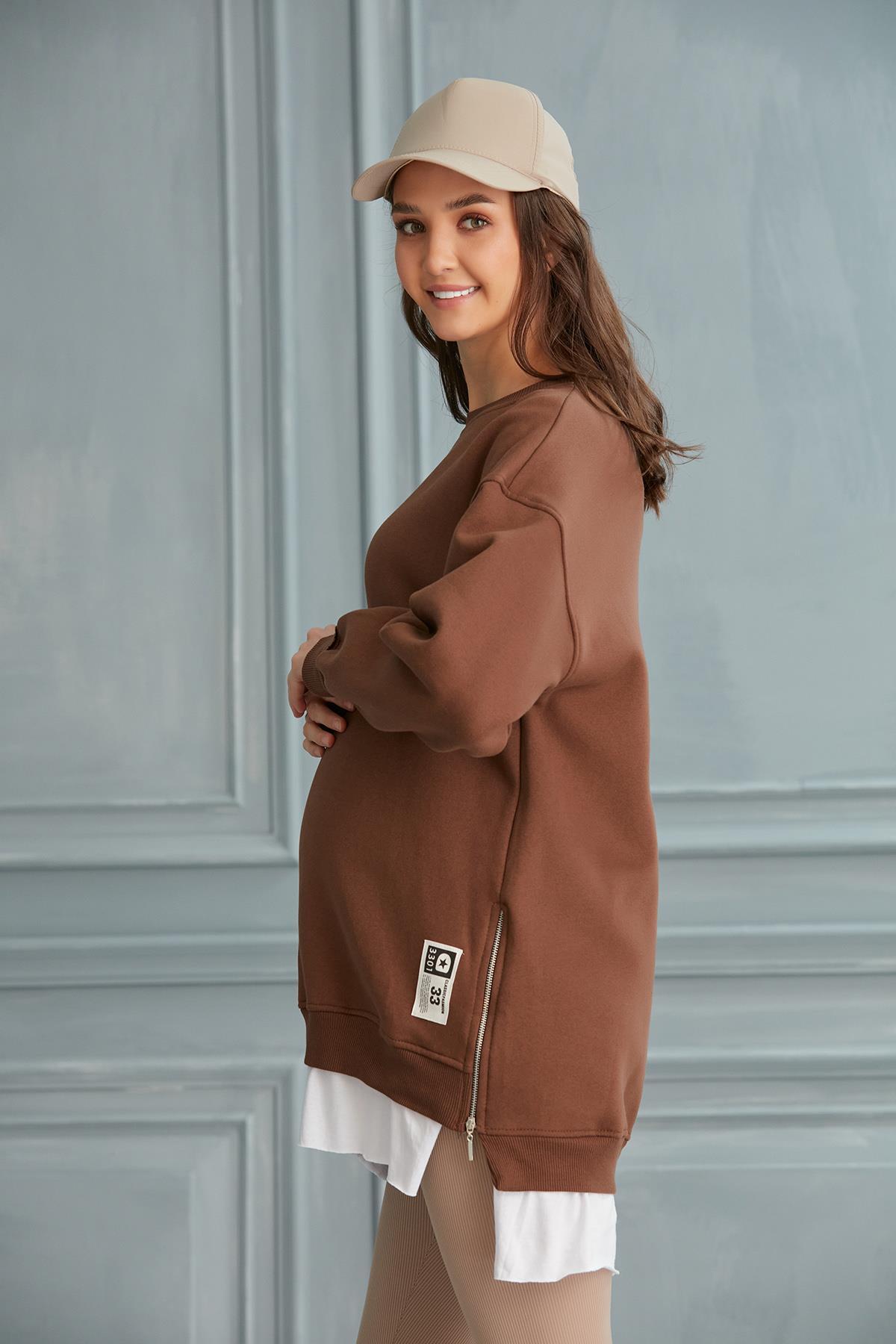 6465-üç Iplik Penye Yünlü Hamile Giyim Sweatshirt